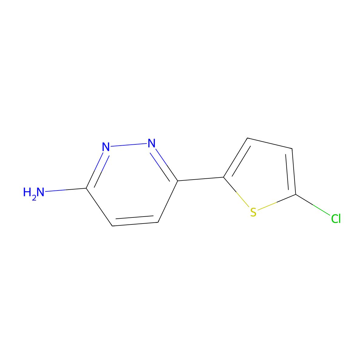 6-(5-Chlorothiophen-2-yl)pyridazin-3-amine molecular structure, CAS 1225953-04-7