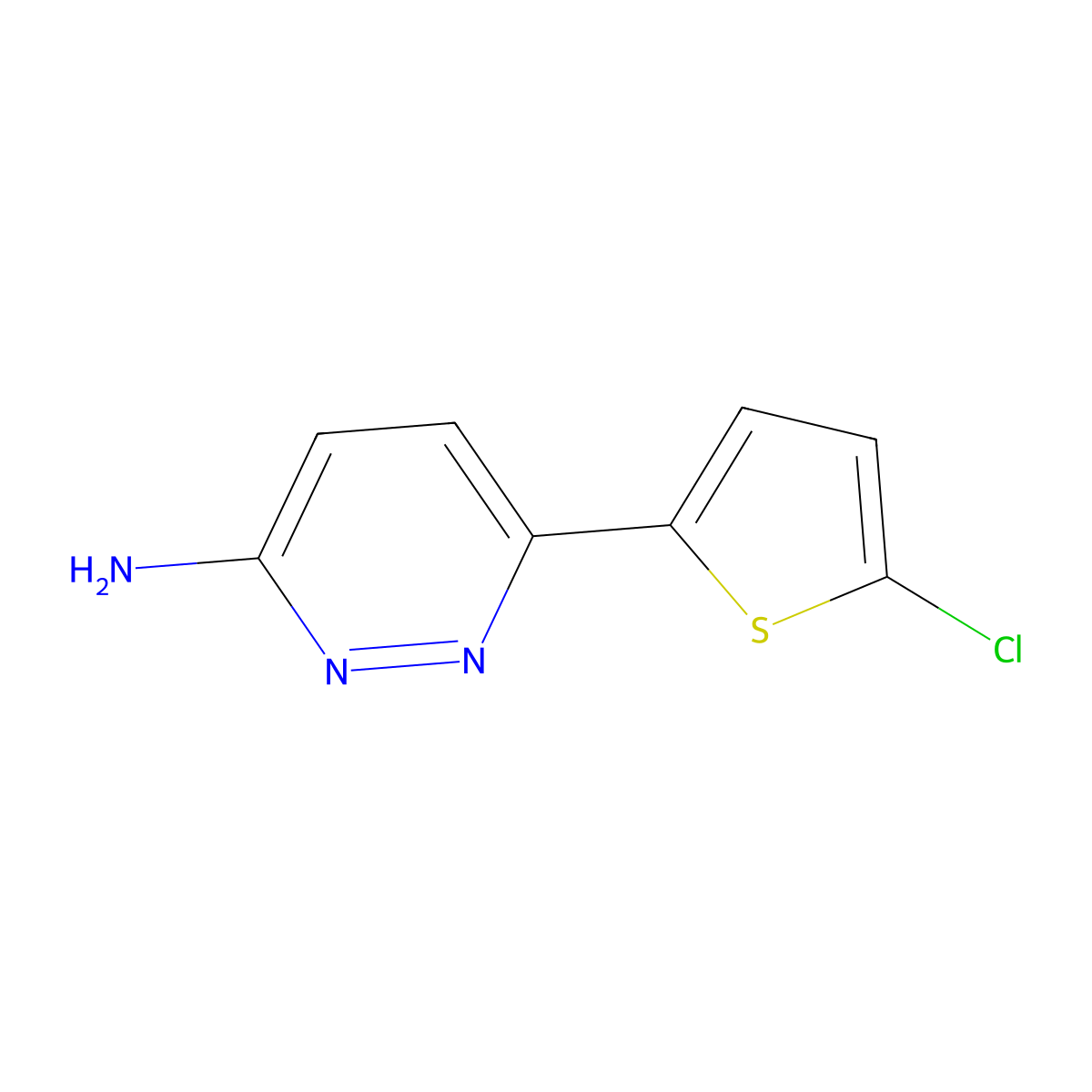 6-(5-Chlorothiophen-2-yl)pyridazin-3-amine molecular structure, CAS 1225953-04-7