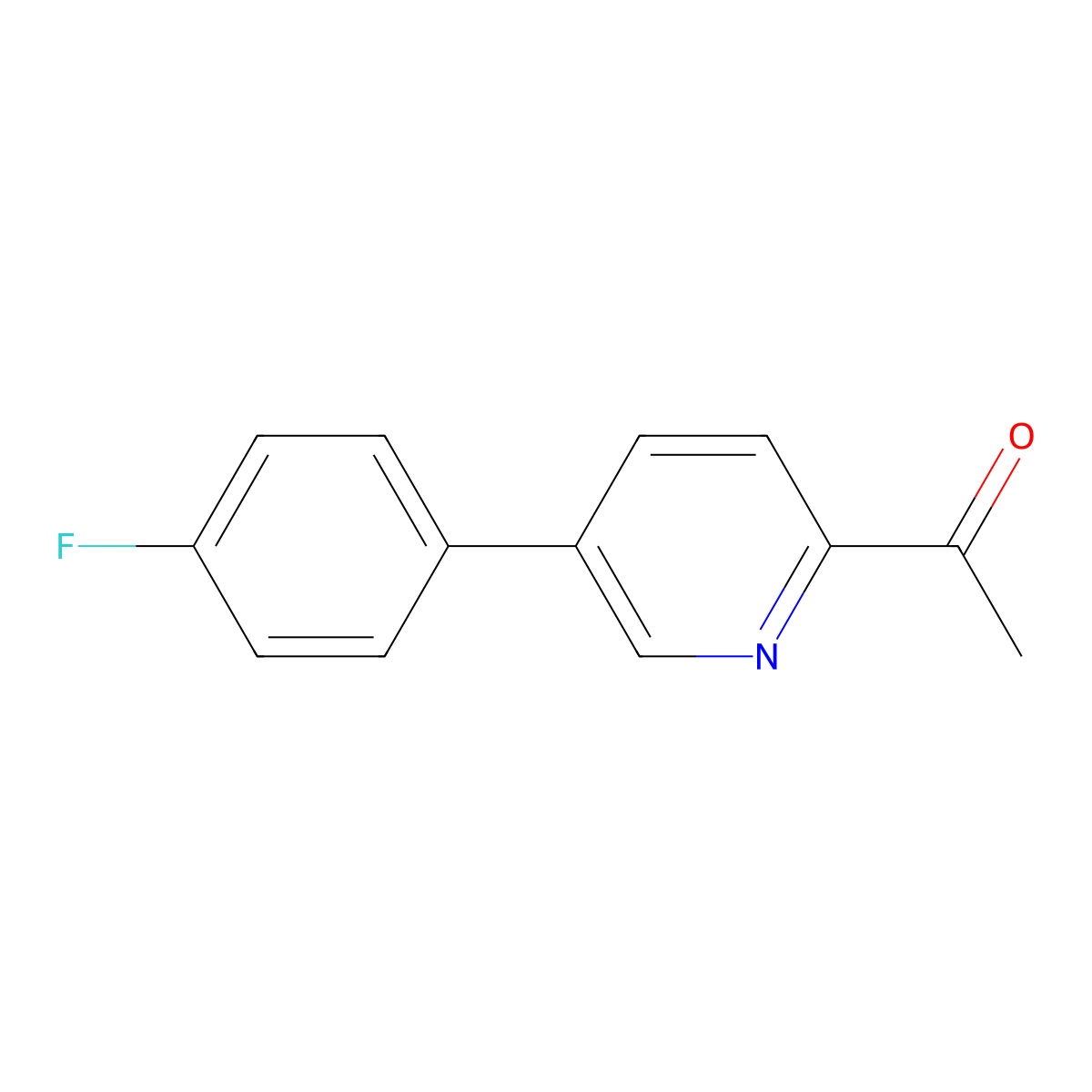 1-(5-(4-Fluorophenyl)pyridin-2-yl)ethanone molecular structure, CAS 1225953-80-9