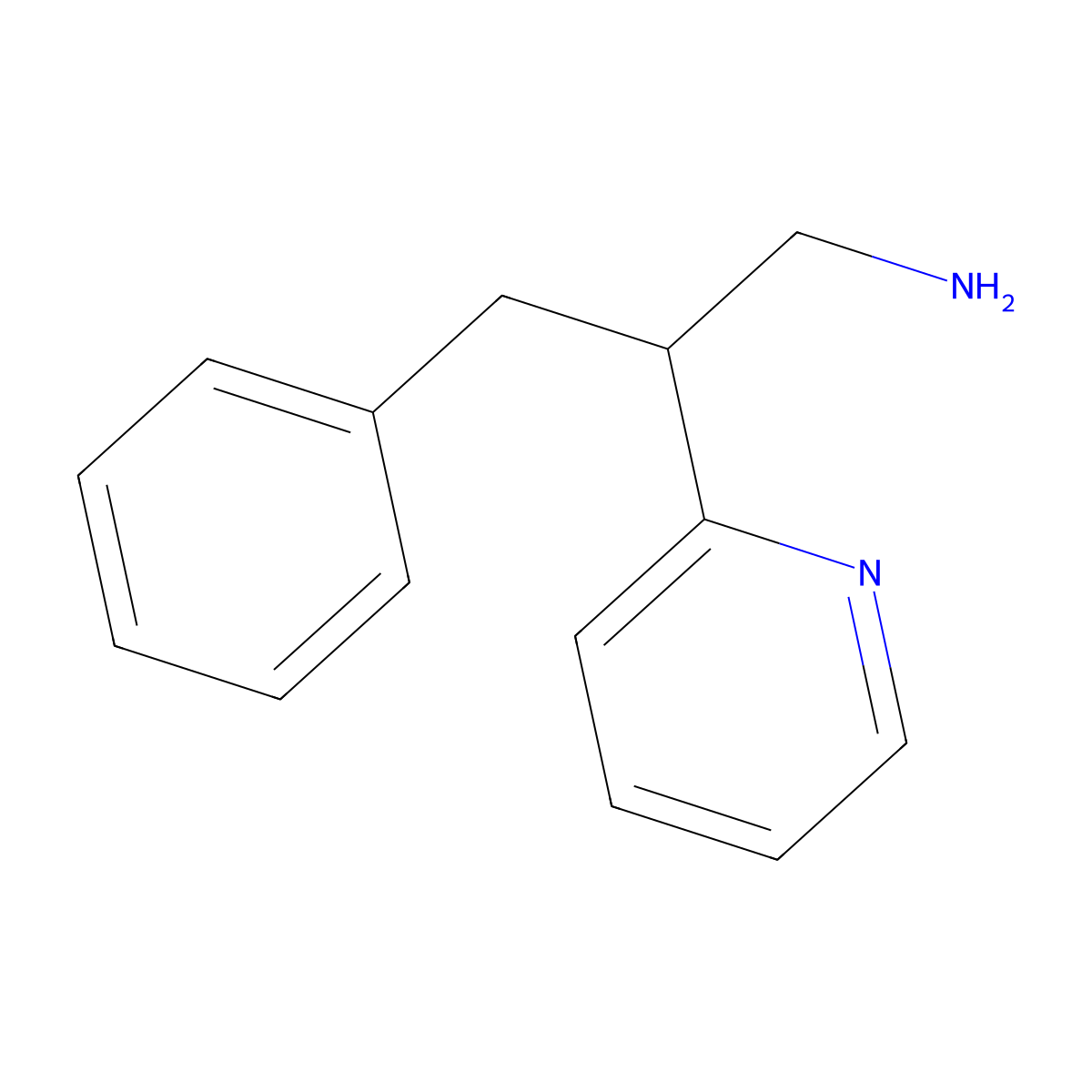 3-Phenyl-2-(pyridin-2-yl)propan-1-amine molecular structure, CAS 1225954-02-8
