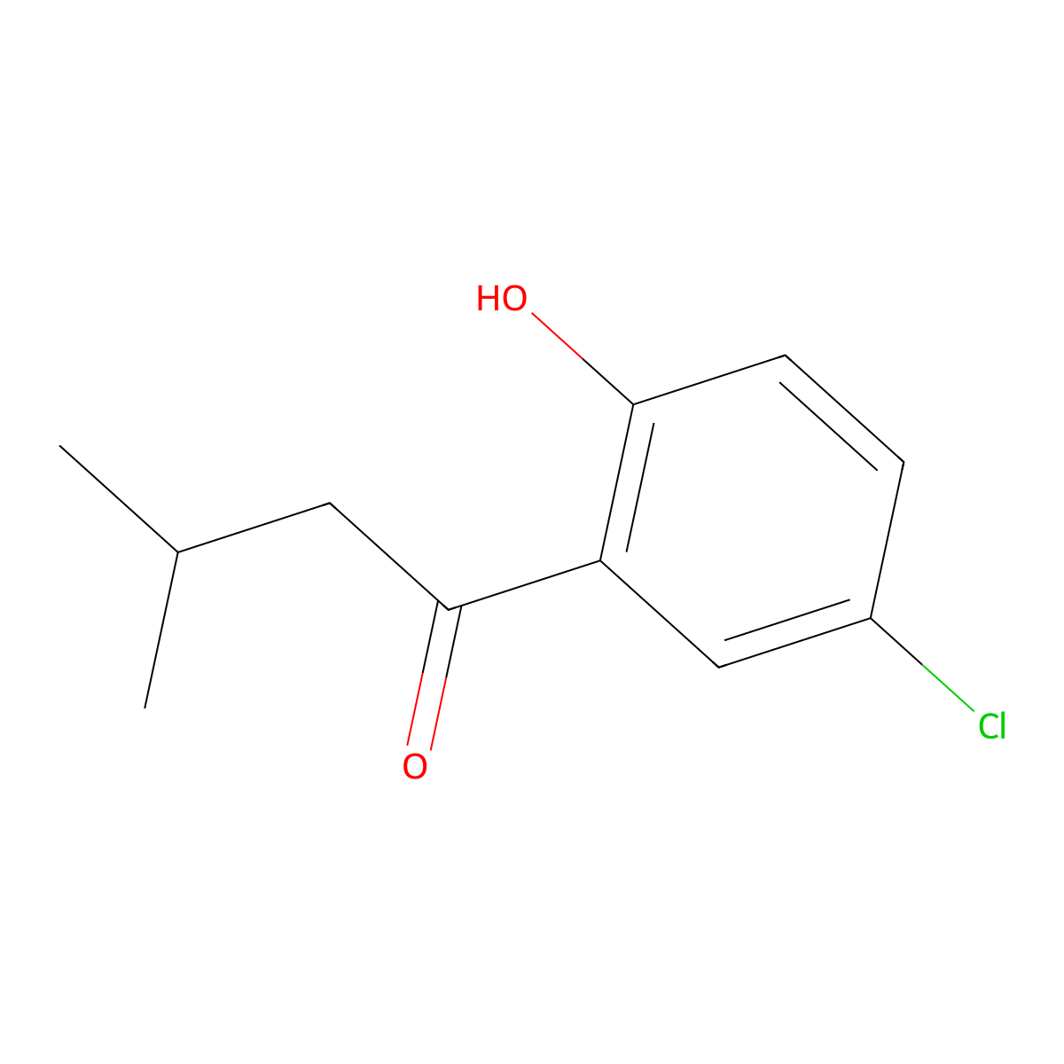 1-(5-Chloro-2-hydroxyphenyl)-3-methylbutan-1-one molecular structure, CAS 1225954-36-8