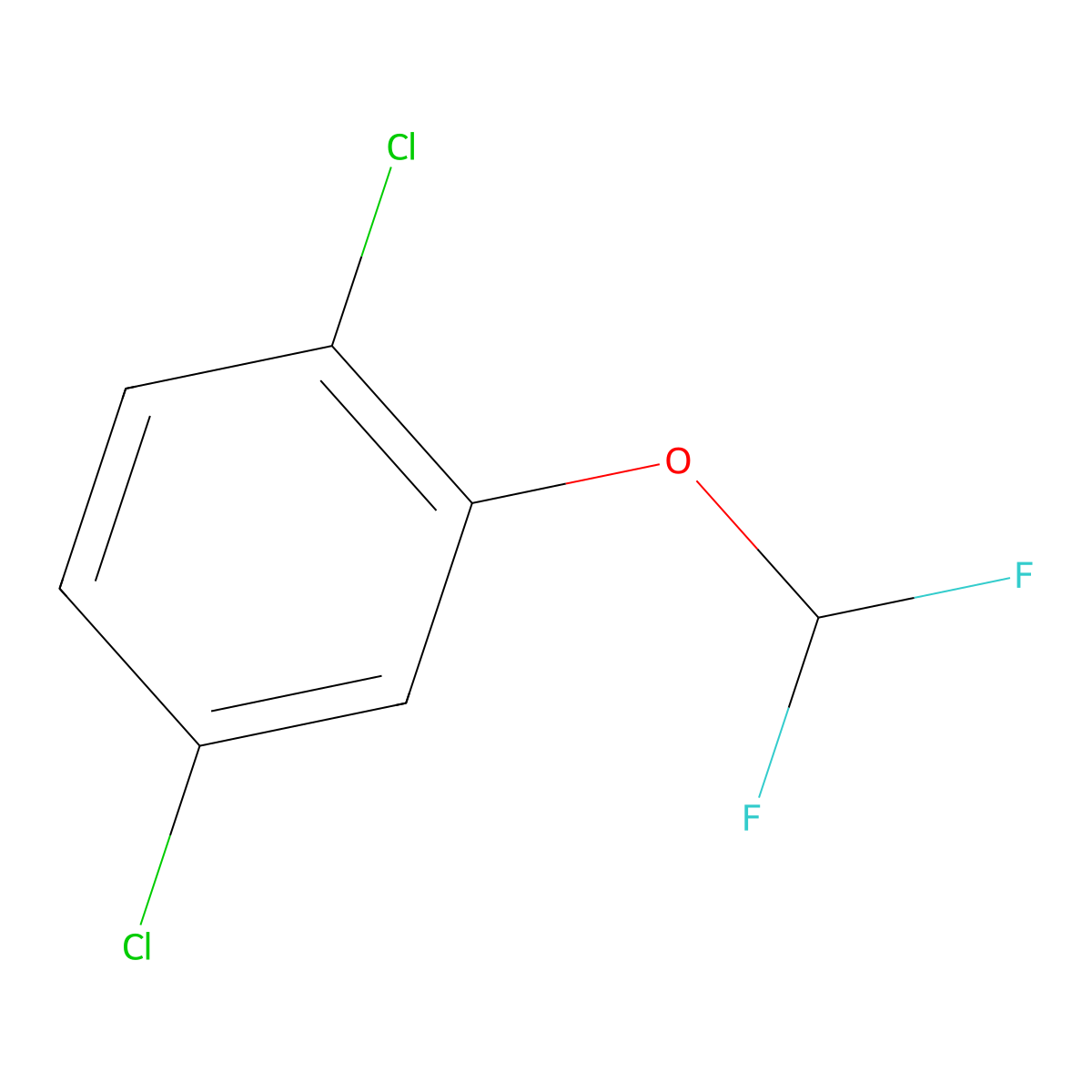 1,4-Dichloro-2-(difluoromethoxy)benzene molecular structure, CAS 1225956-31-9