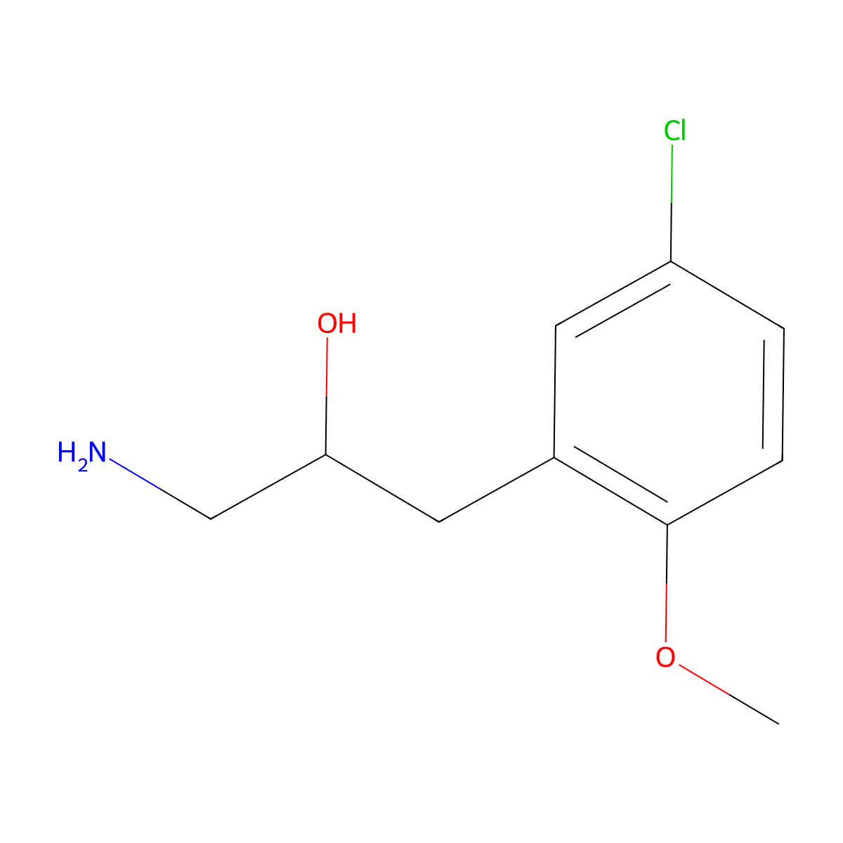 1-Amino-3-(5-chloro-2-methoxyphenyl)propan-2-ol molecular structure, CAS 1225956-59-1