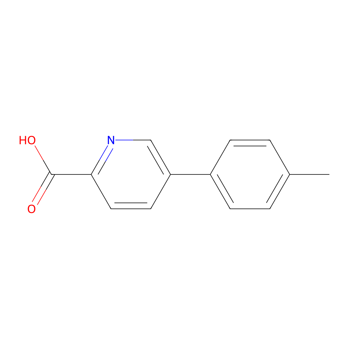 5-(4-Methylphenyl)pyridine-2-carboxylic acid molecular structure, CAS 1225956-67-1