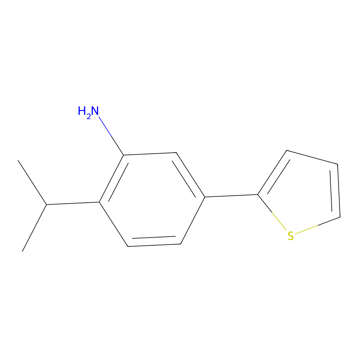 2-(Propan-2-YL)-5-(thiophen-2-YL)aniline molecular structure, CAS 1225956-94-4