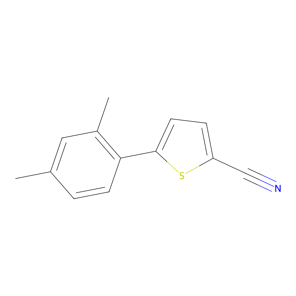 5-(2,4-Dimethylphenyl)thiophene-2-carbonitrile molecular structure, CAS 1225957-56-1