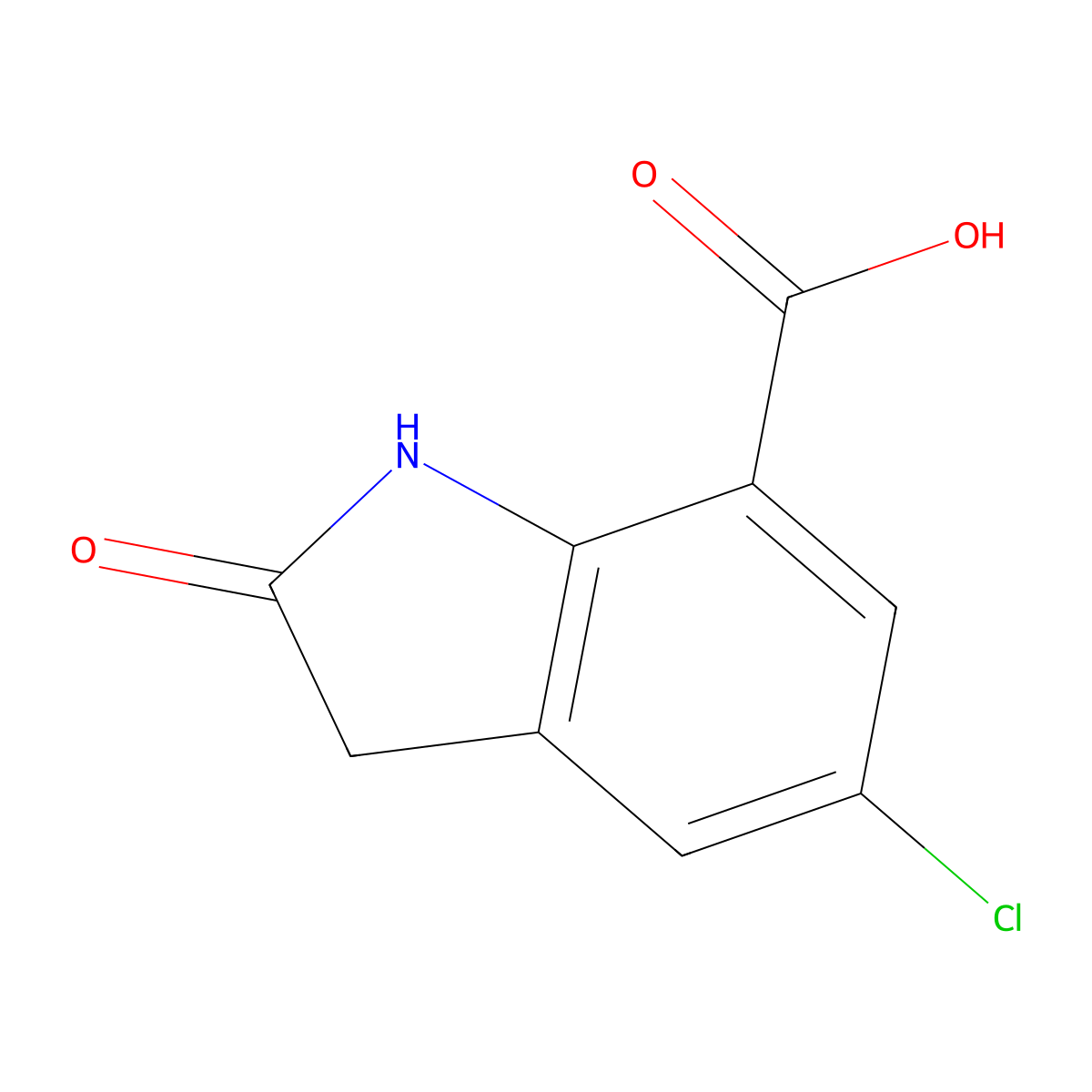 5-Chloro-2-oxoindoline-7-carboxylic acid molecular structure, CAS 1225957-81-2