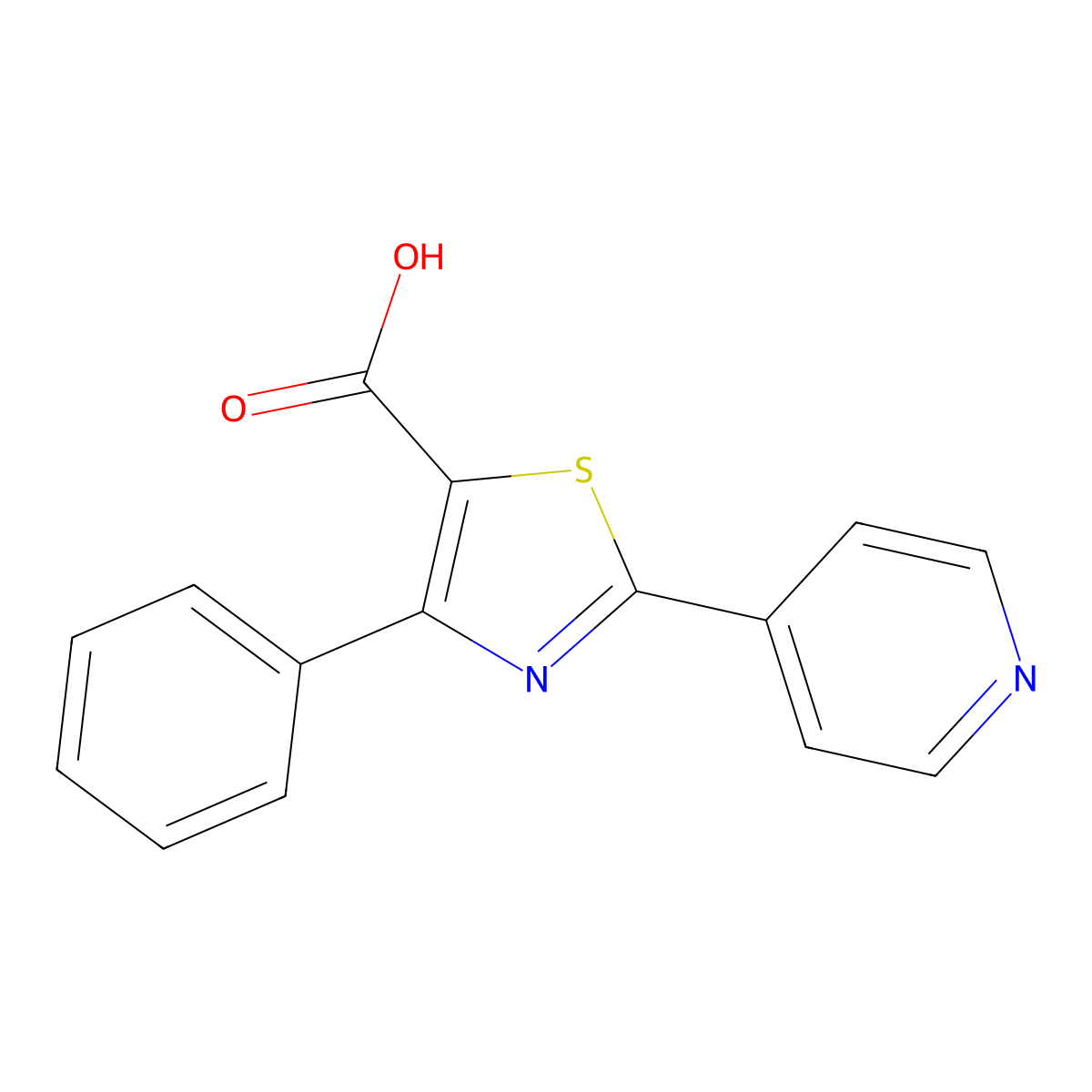 4-Phenyl-2-(4-pyridyl)thiazole-5-carboxylic acid molecular structure, CAS 1225963-57-4