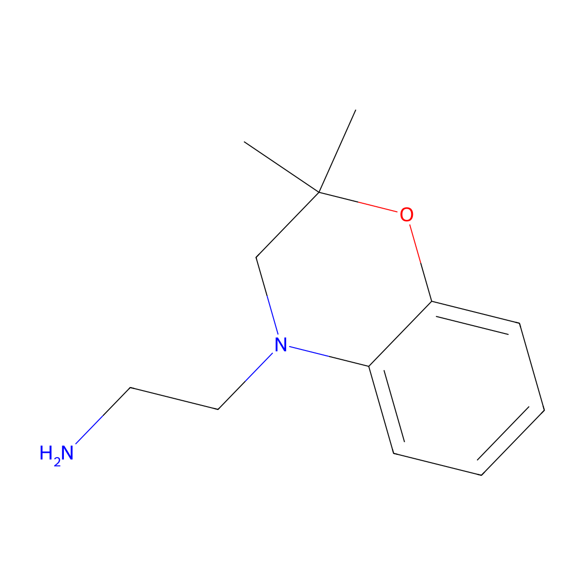 2-(2,2-dimethyl-3,4-dihydro-2H-1,4-benzoxazin-4-yl)ethan-1-amine molecular structure, CAS 1225964-12-4