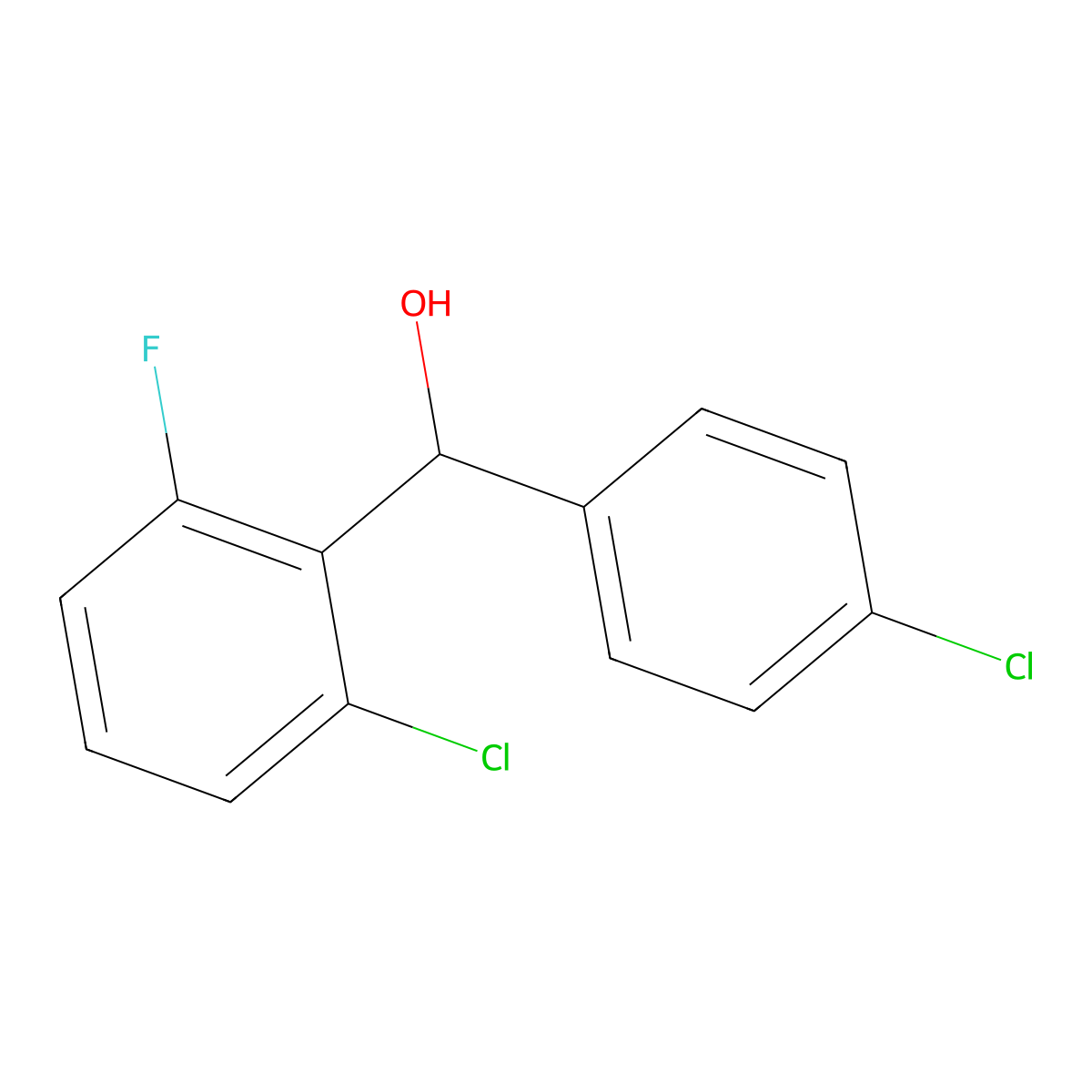 2-Chloro-alpha-(4-chlorophenyl)-6-fluorobenZenemethanol molecular structure, CAS 1225964-90-8