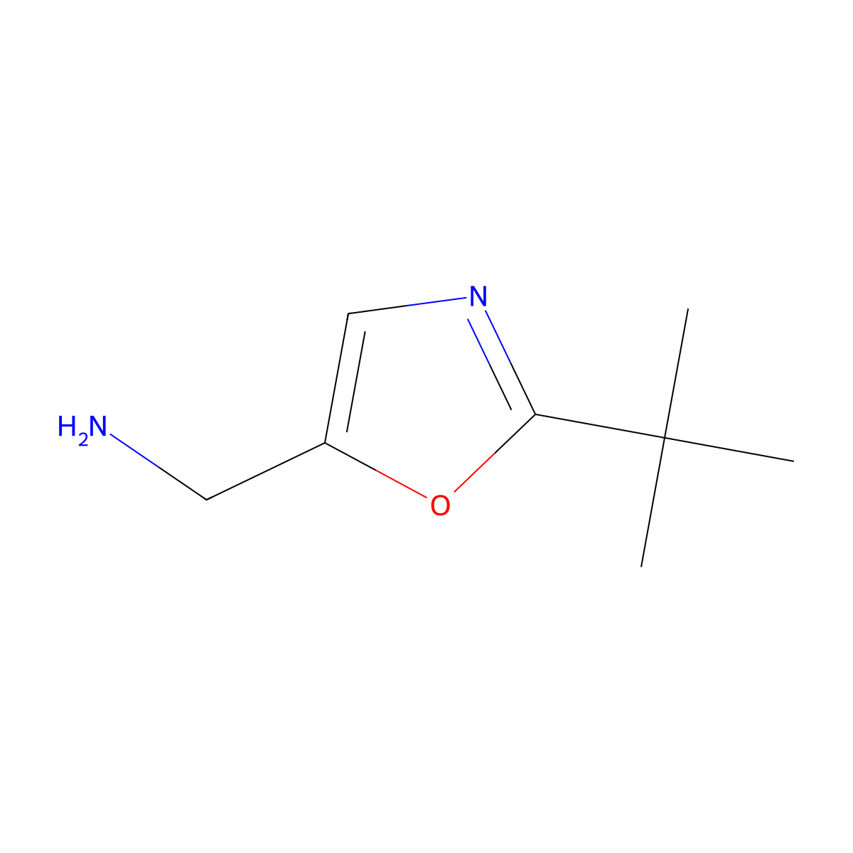 1-(2-Tert-butyl-1,3-oxazol-5-yl)methanamine molecular structure, CAS 1225970-10-4