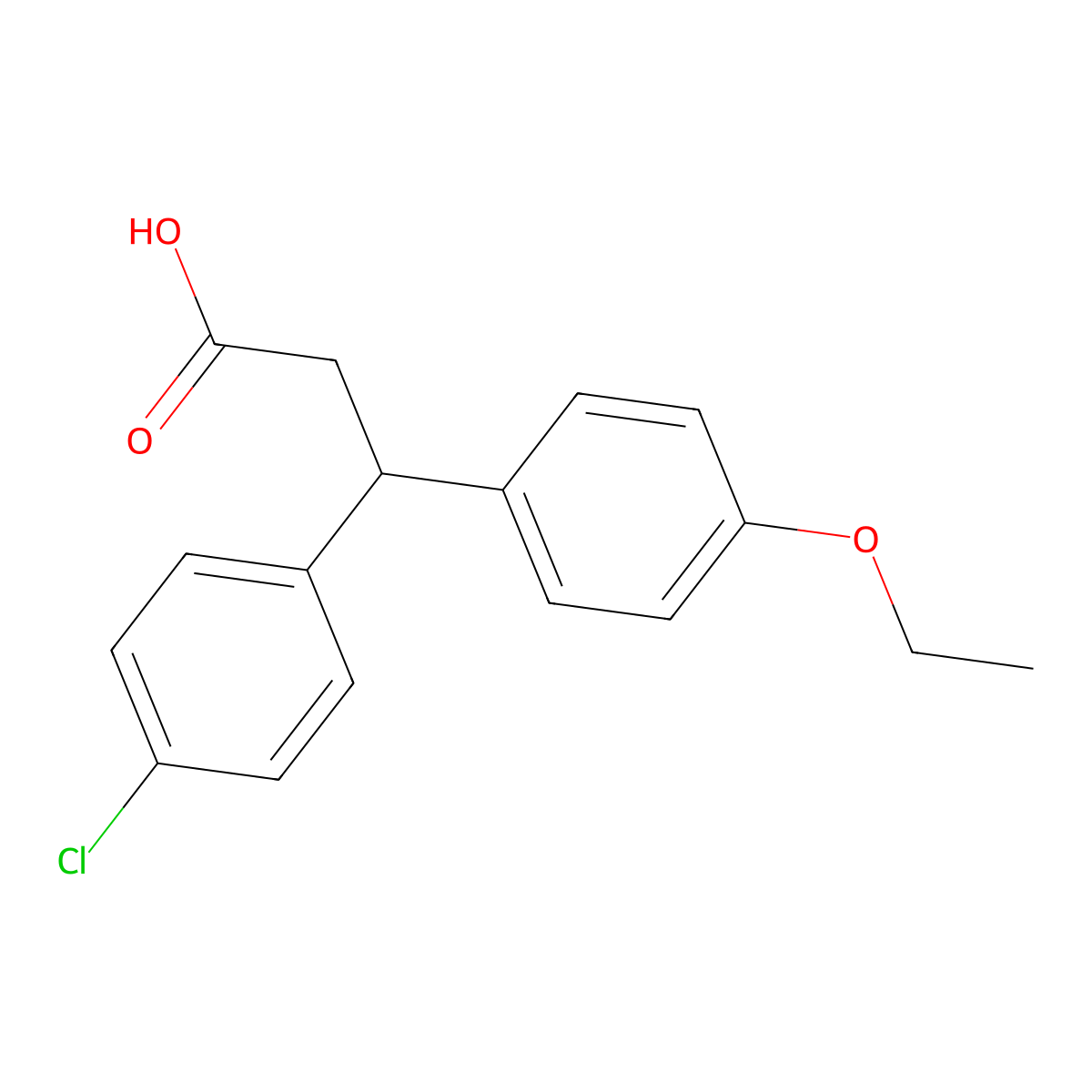 3-(4-Chlorophenyl)-3-(4-ethoxyphenyl)propanoic acid molecular structure, CAS 1225976-34-0