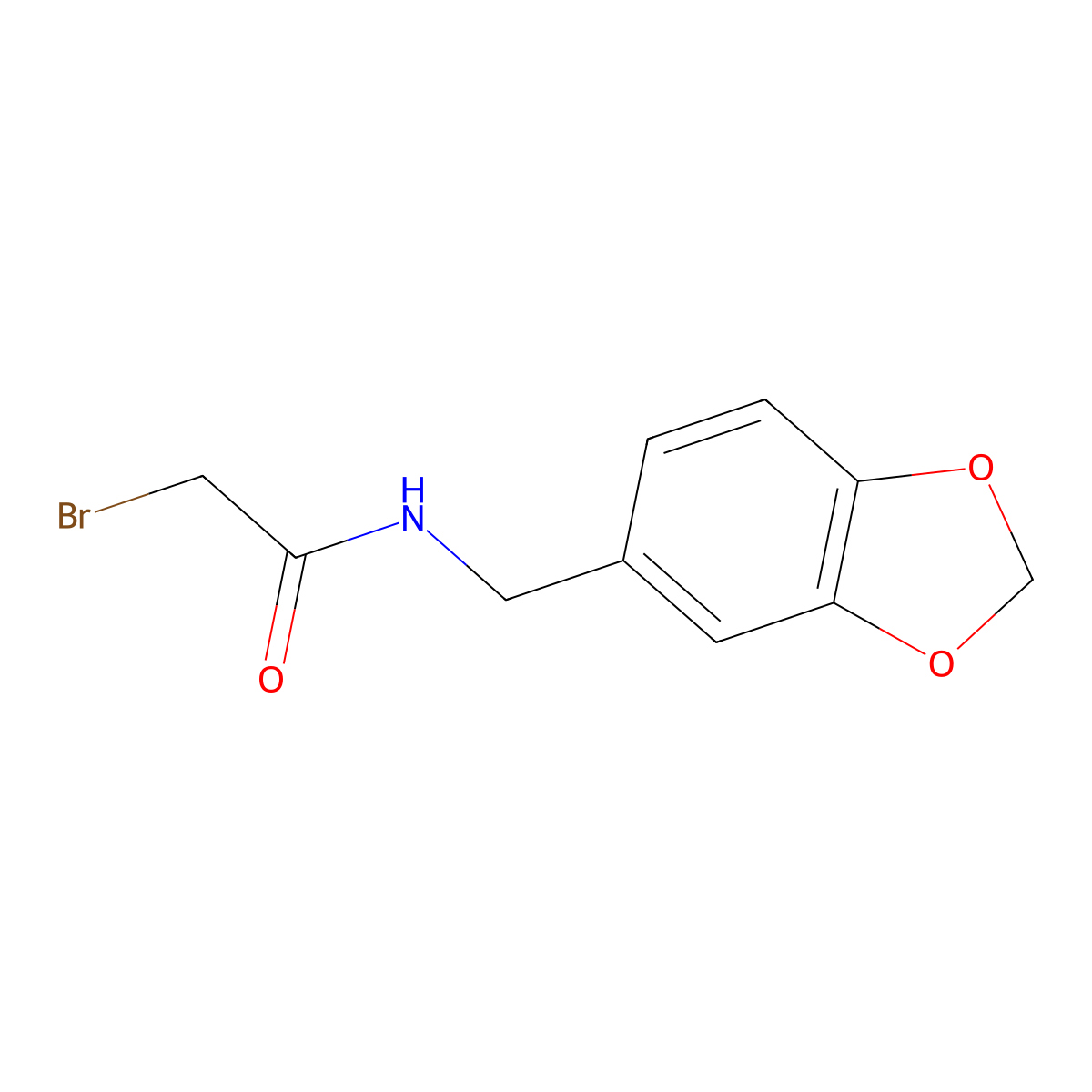 N-(1,3-benzodioxol-5-ylmethyl)-2-bromoacetamide molecular structure, CAS 1225984-53-1