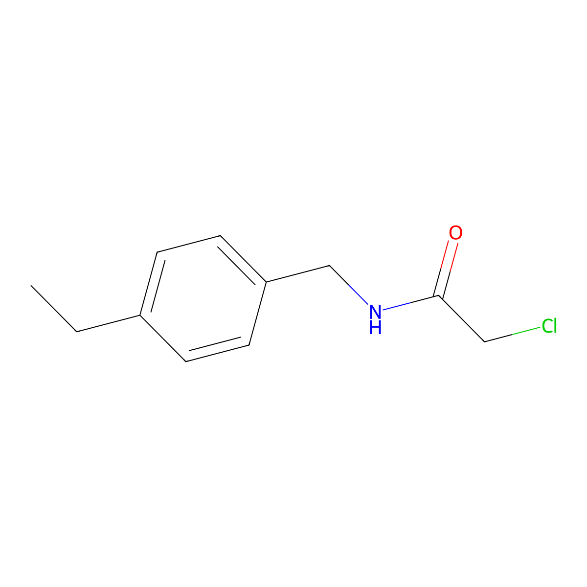 2-chloro-N-(4-ethylbenzyl)acetamide molecular structure, CAS 1225985-44-3