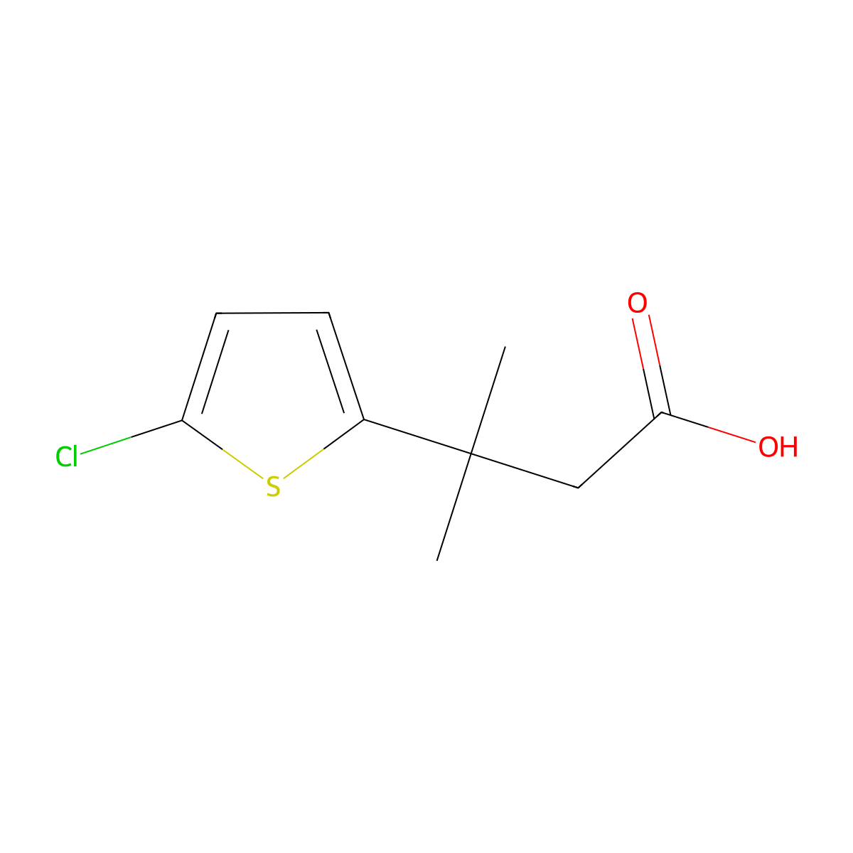 3-(5-Chlorothiophen-2-yl)-3-methylbutanoic acid molecular structure, CAS 1225992-29-9