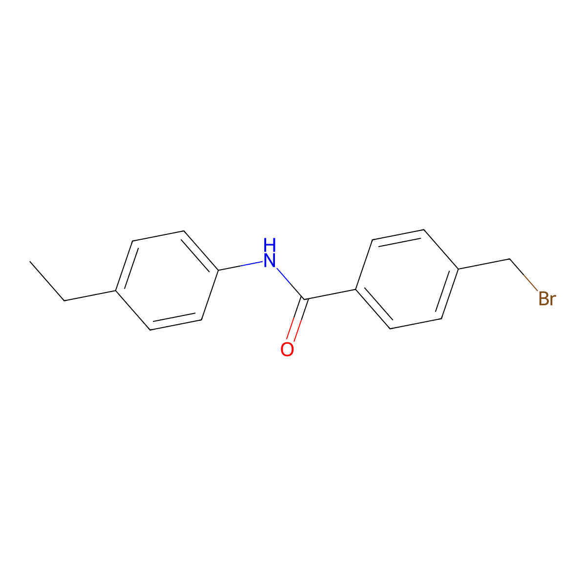 4-(bromomethyl)-N-(4-ethylphenyl)benzamide molecular structure, CAS 1225994-64-8