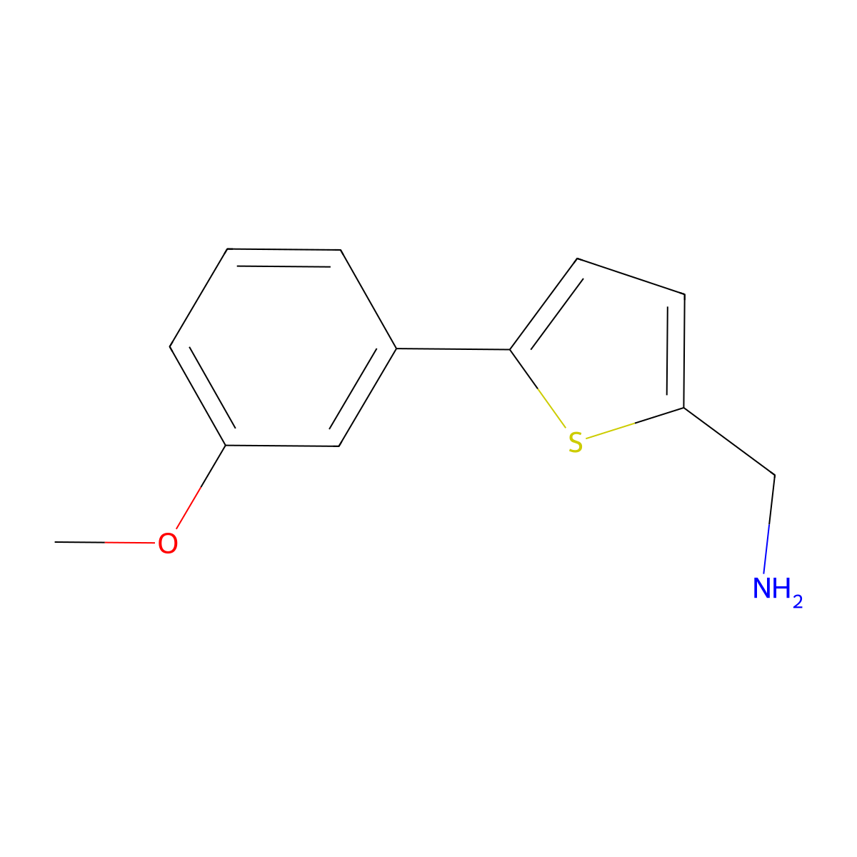 (5-(3-Methoxyphenyl)thiophen-2-yl)methanamine molecular structure, CAS 1225994-70-6