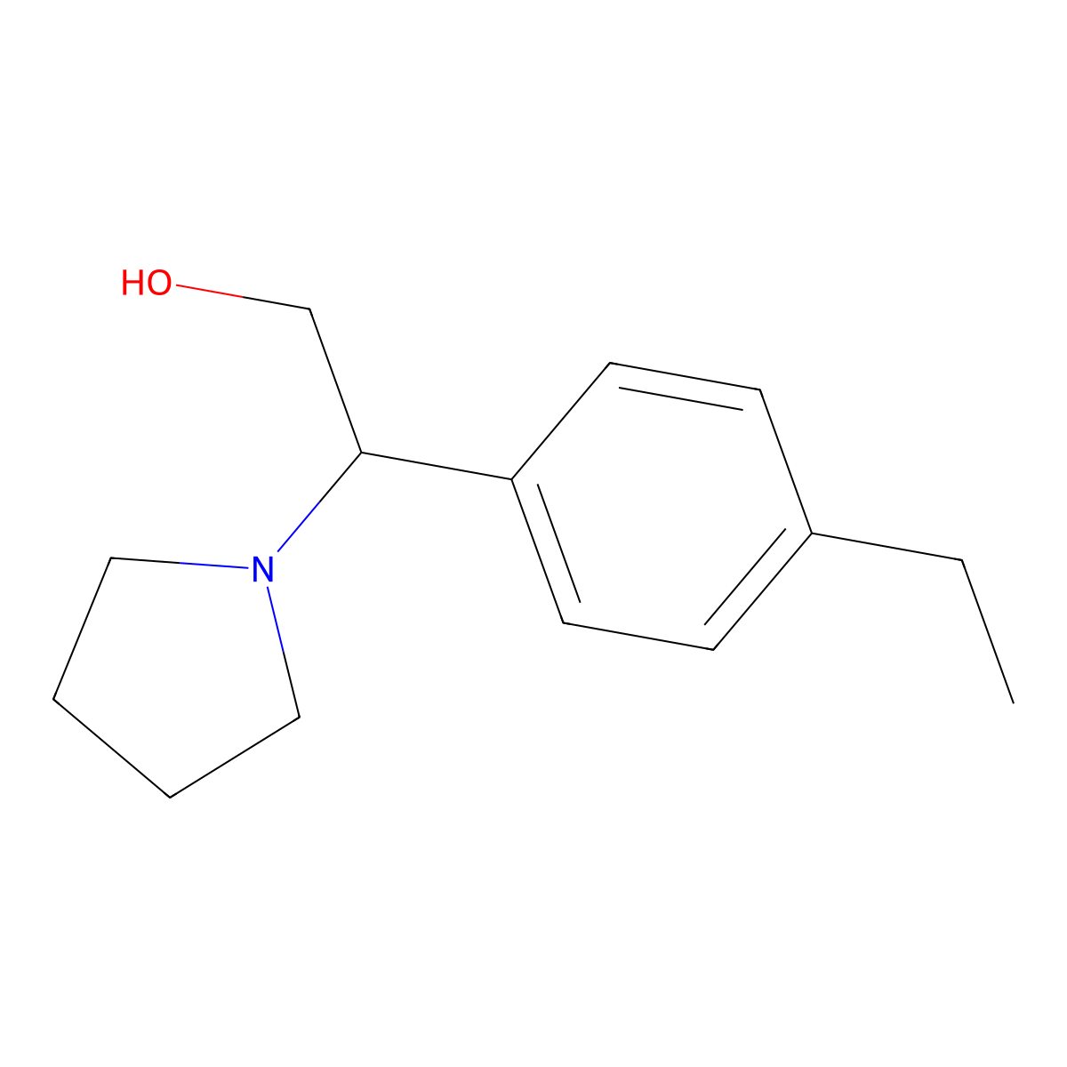 2-(4-Ethylphenyl)-2-(pyrrolidin-1-yl)ethanol molecular structure, CAS 1225994-92-2