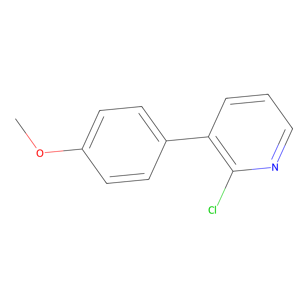 Pyridine, 2-chloro-3-(4-methoxyphenyl)- molecular structure, CAS 1225999-06-3