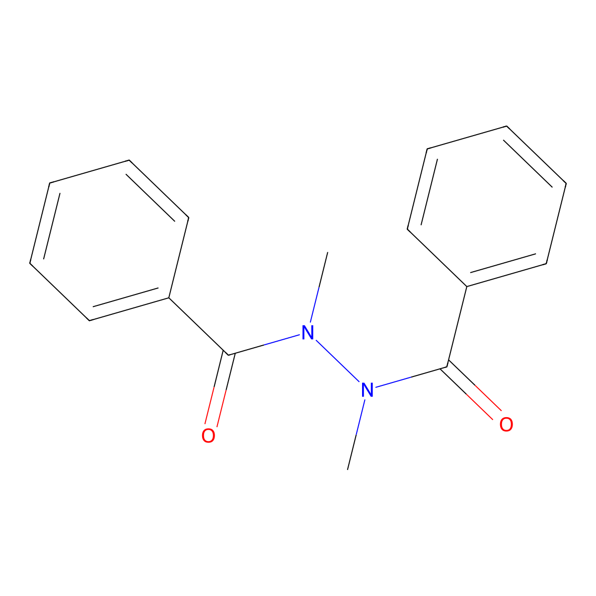 Benzoic acid, 2-benzoyl-1,2-dimethylhydrazide molecular structure, CAS 1226-43-3