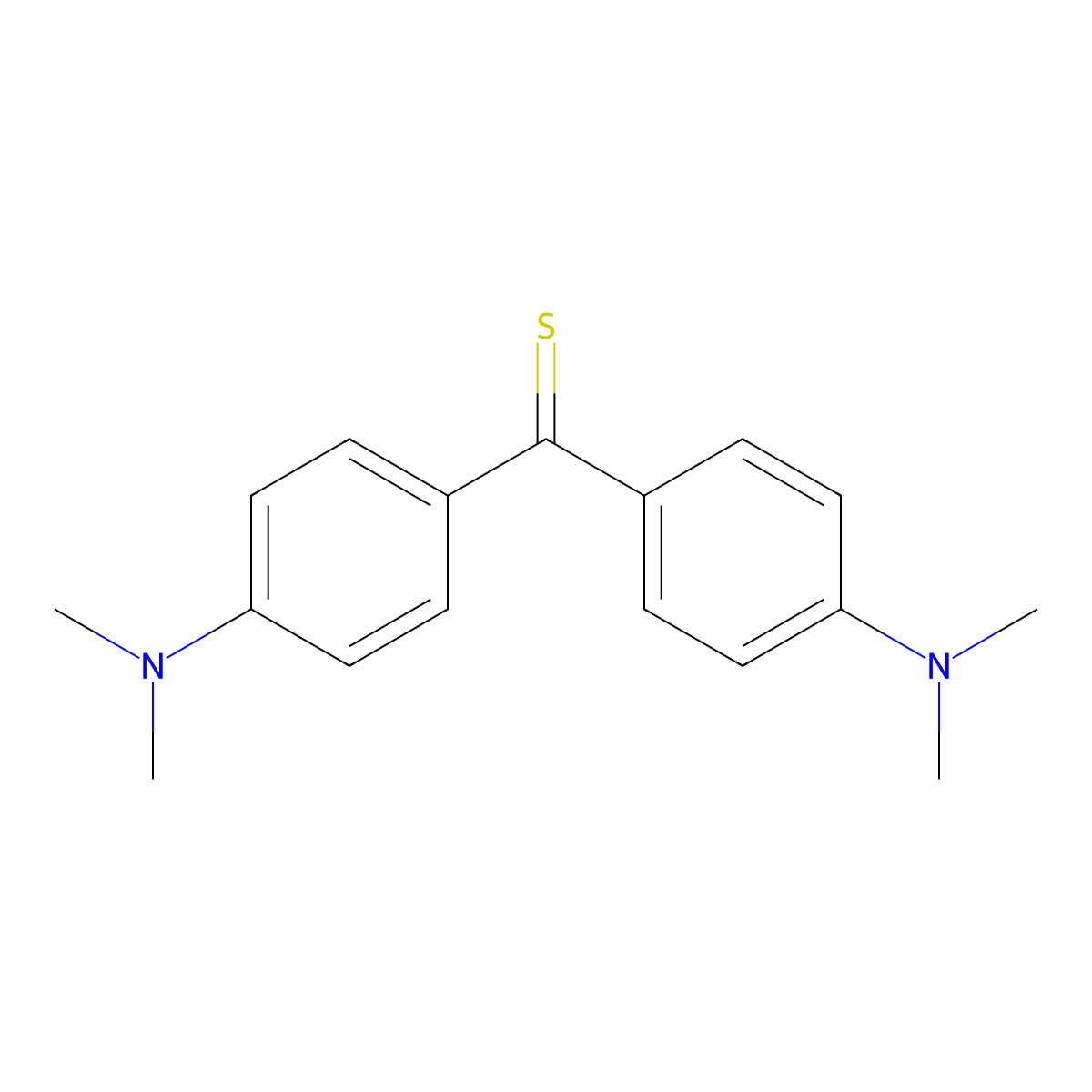 4,4'-Bis(dimethylamino)thiobenzophenone molecular structure, CAS 1226-46-6