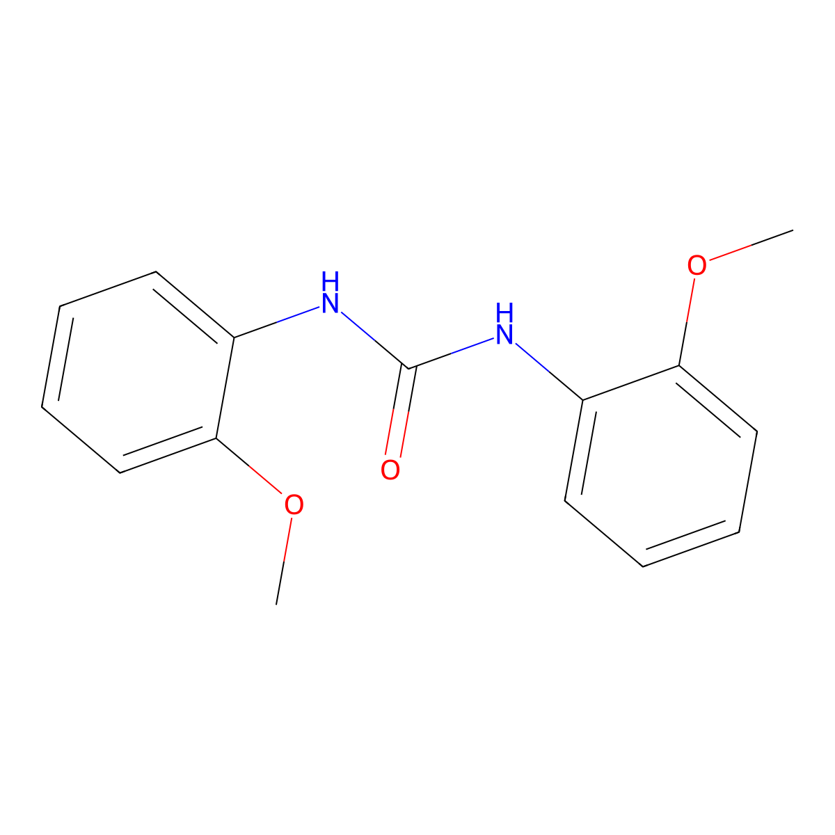 N,N'-bis(2-methoxyphenyl)urea molecular structure, CAS 1226-63-7