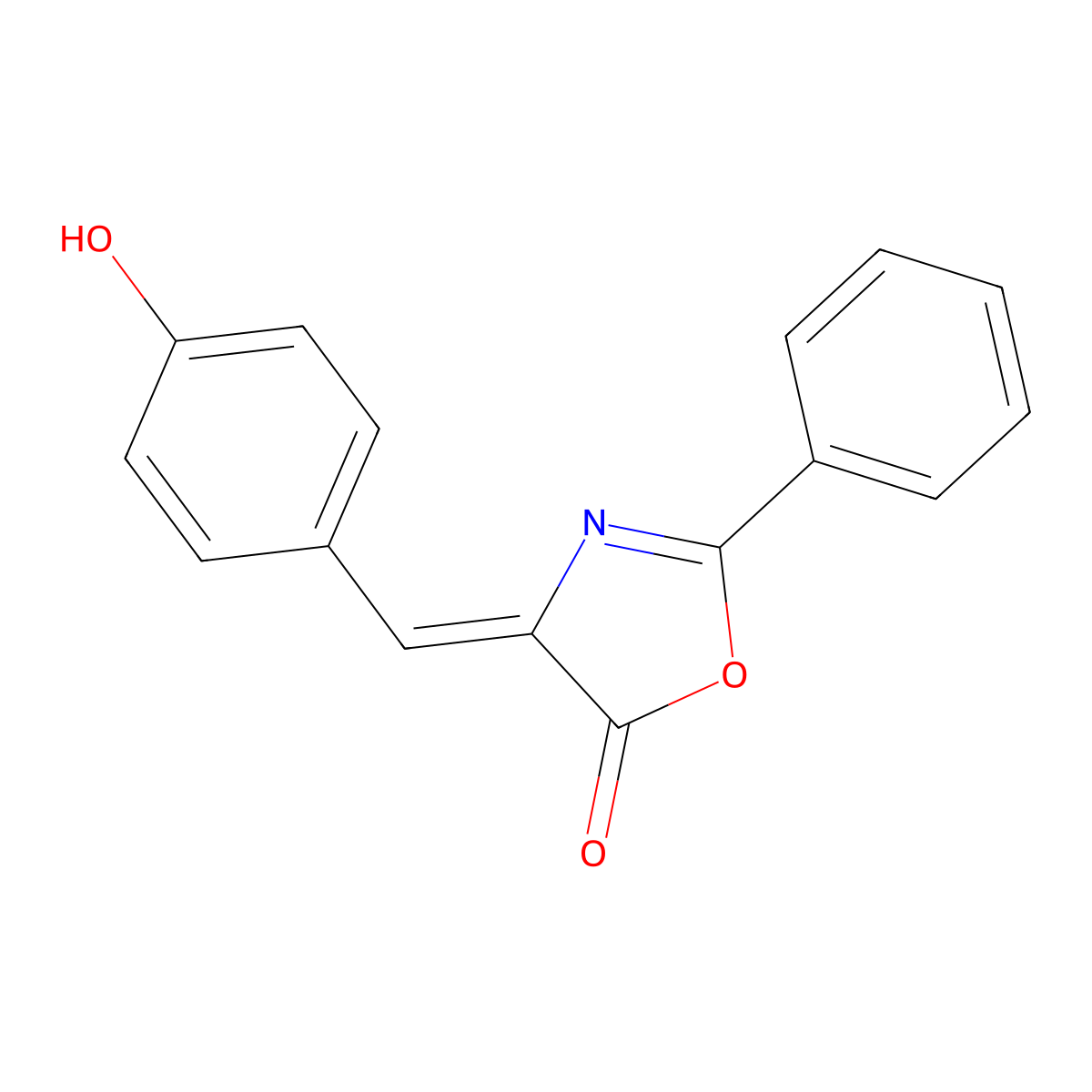 5(4H)-Oxazolone,4-[(4-hydroxyphenyl)methylene]-2-phenyl- molecular structure, CAS 1226-71-7