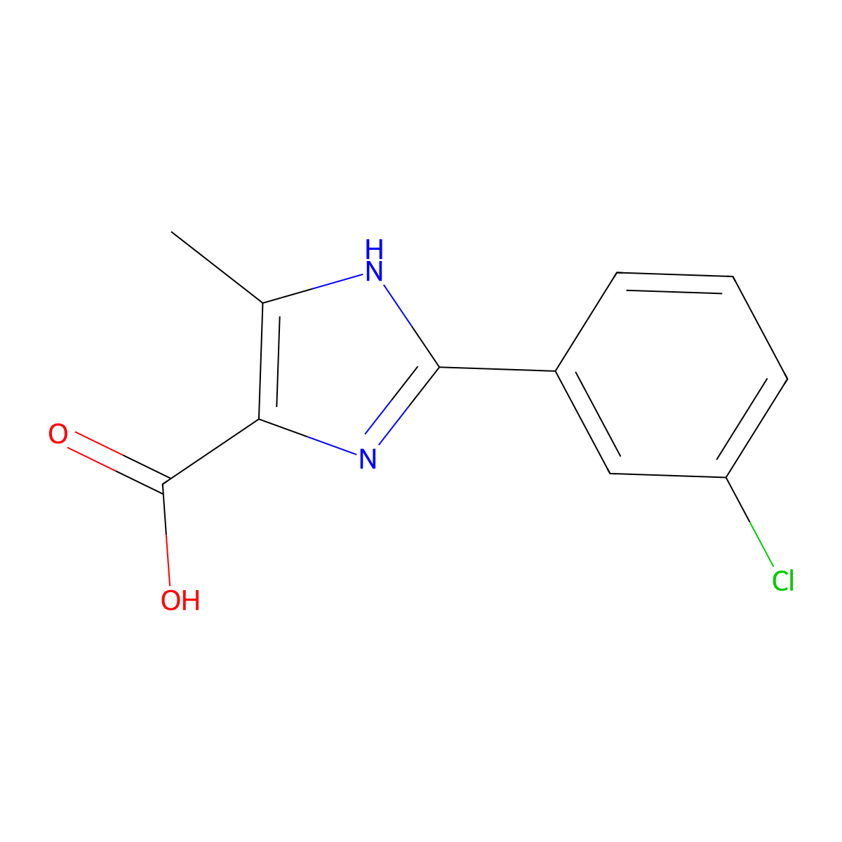2-(3-chlorophenyl)-5-methyl-1H-imidazole-4-carboxylic acid molecular structure, CAS 1226001-92-8
