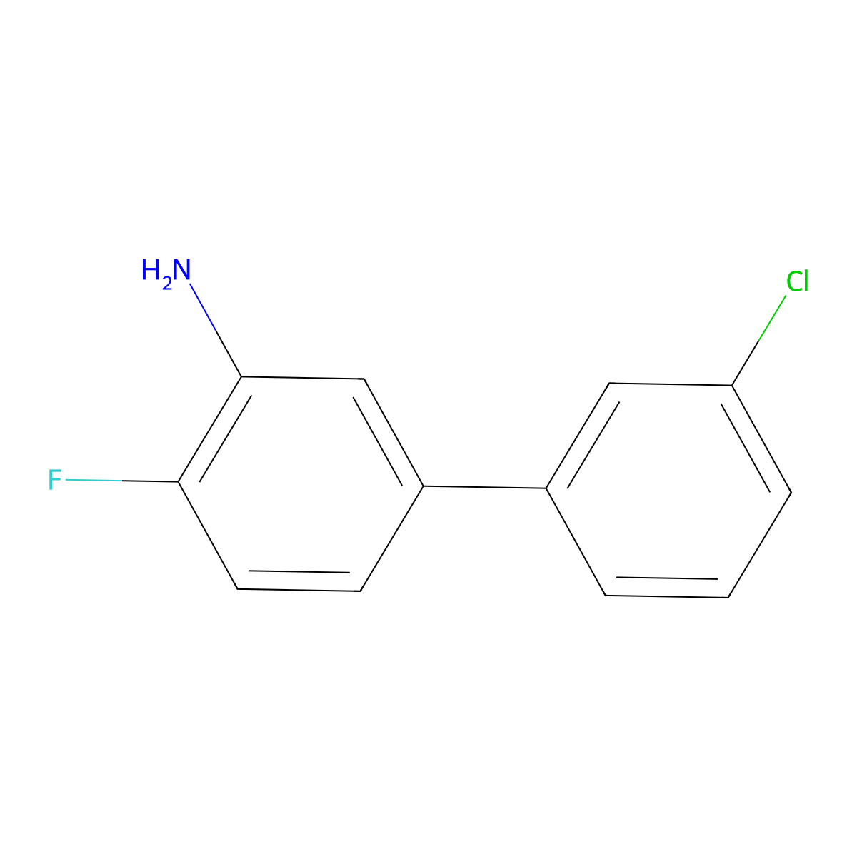 3'-Chloro-4-fluorobiphenyl-3-amine molecular structure, CAS 1226001-94-0