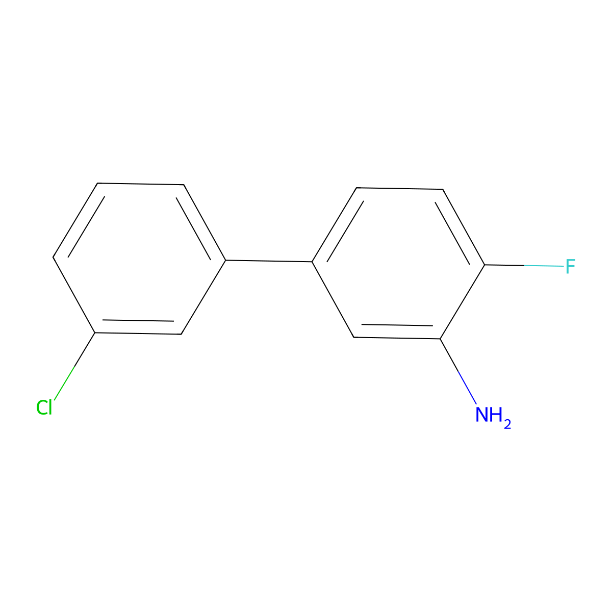 3'-Chloro-4-fluorobiphenyl-3-amine molecular structure, CAS 1226001-94-0