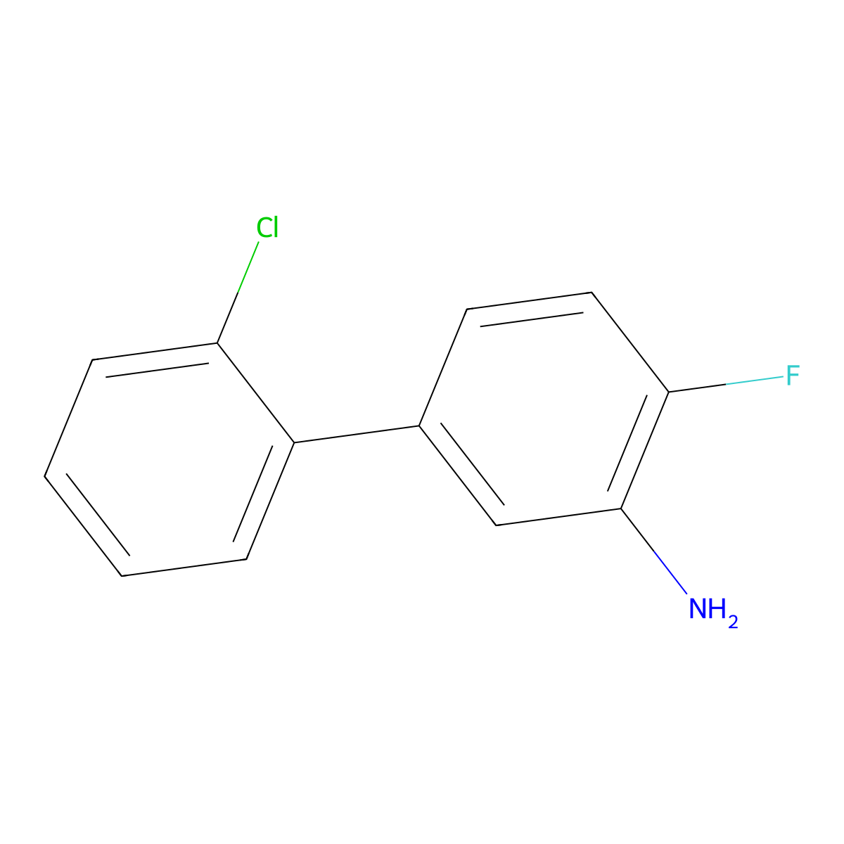 2'-Chloro-4-fluorobiphenyl-3-amine molecular structure, CAS 1226002-02-3