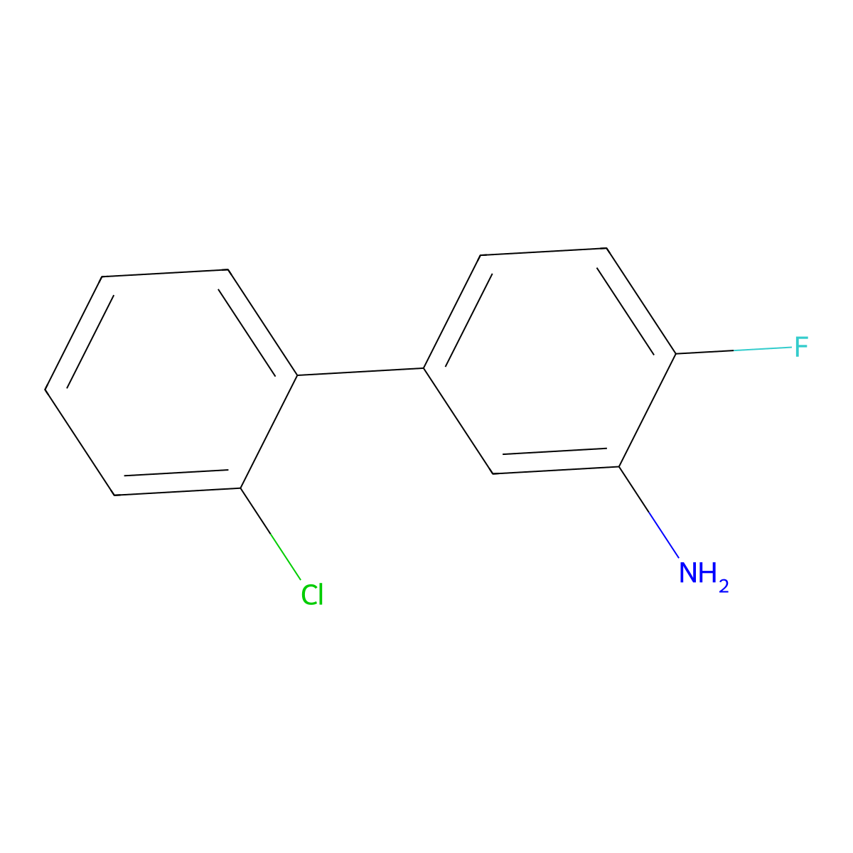 2'-Chloro-4-fluorobiphenyl-3-amine molecular structure, CAS 1226002-02-3