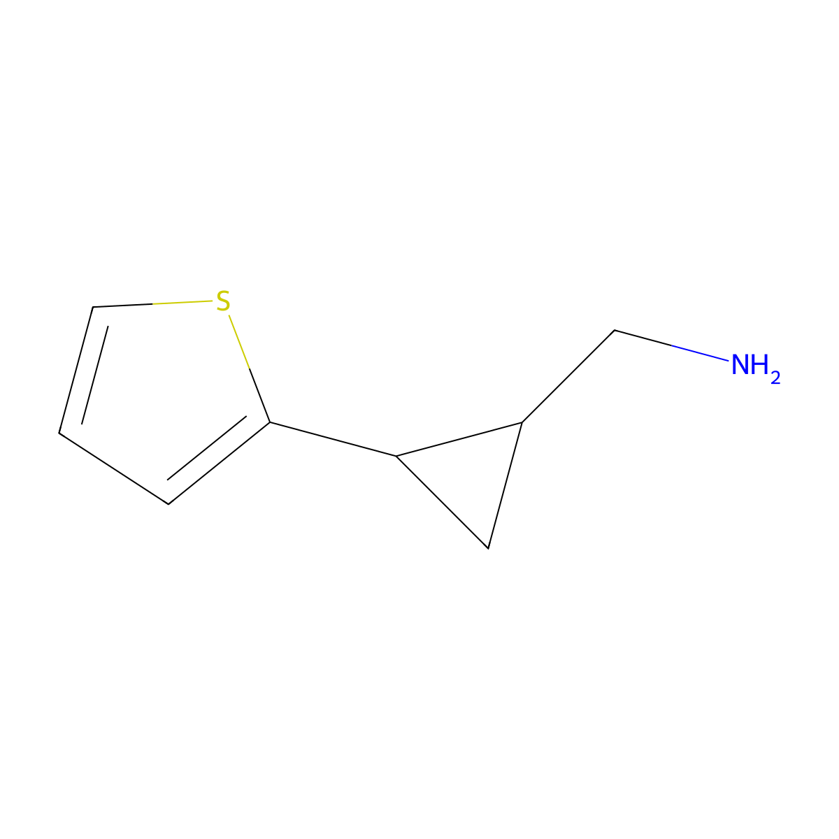 (2-(2-Thienyl)cyclopropyl)methylamine molecular structure, CAS 1226016-59-6