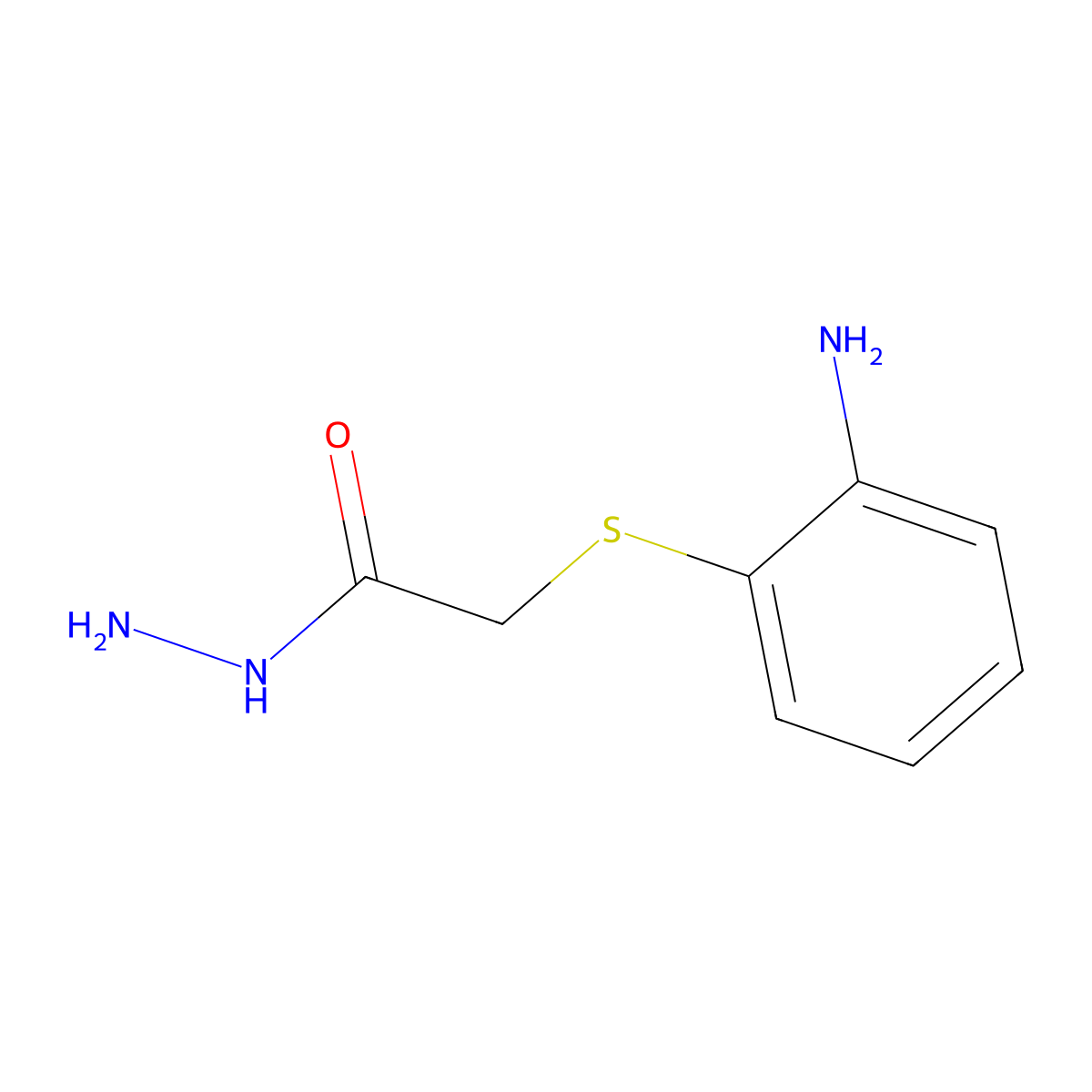 2-(2-Aminophenylthio)acetohydrazide molecular structure, CAS 1226022-81-6