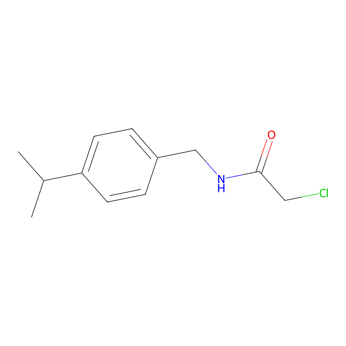 2-chloro-N-[4-(propan-2-yl)benzyl]acetamide molecular structure, CAS 1226029-83-9
