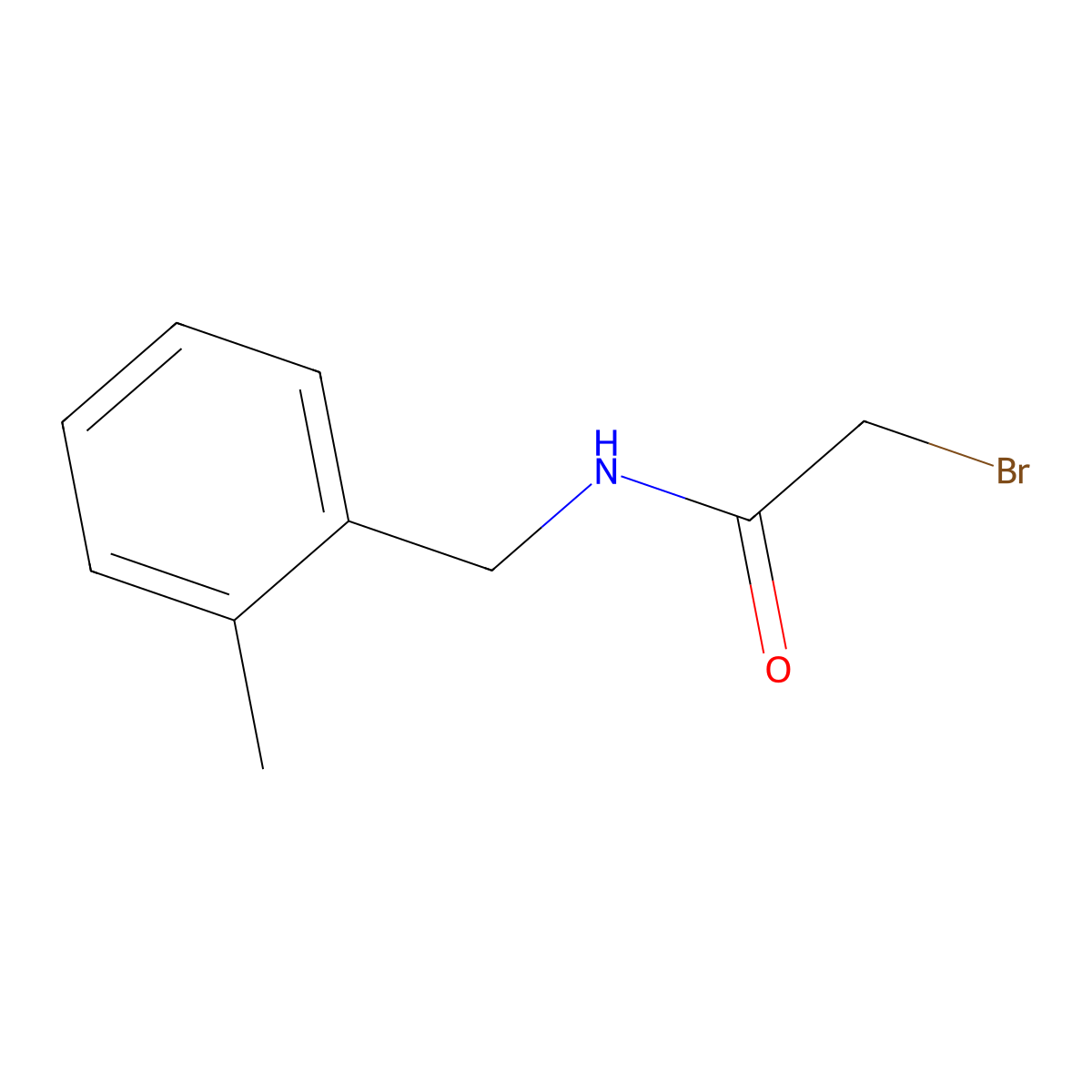2-Bromo-N-(2-methylbenzyl)acetamide molecular structure, CAS 1226029-96-4