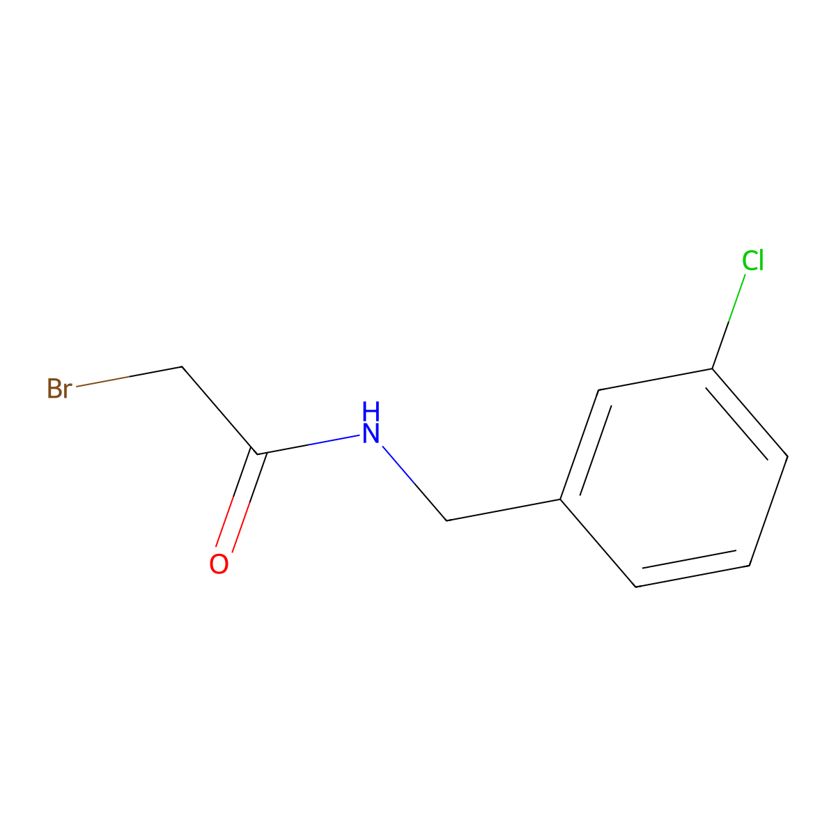 2-Bromo-N-(3-chlorobenzyl)acetamide molecular structure, CAS 1226030-48-3