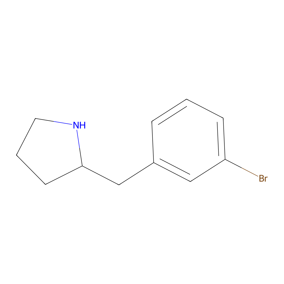 2-[(3-Bromophenyl)methyl]pyrrolidine molecular structure, CAS 1226033-42-6