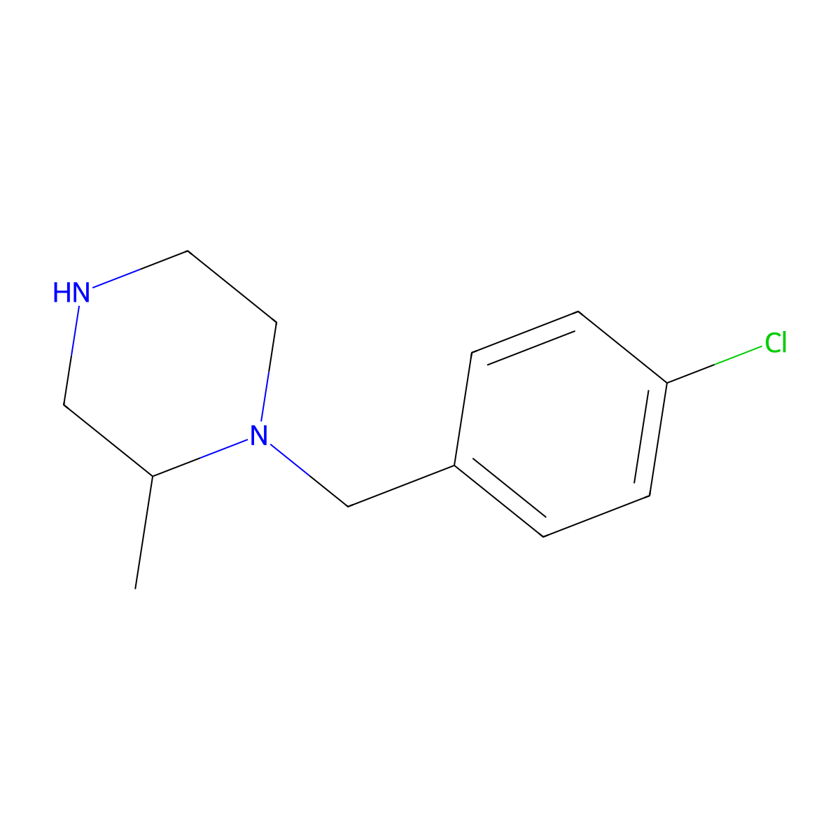1-[(4-Chlorophenyl)methyl]-2-methylpiperazine molecular structure, CAS 1226033-74-4