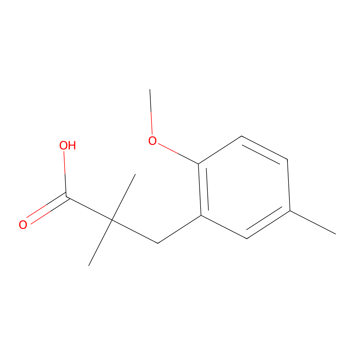 3-(2-Methoxy-5-methylphenyl)-2,2-dimethylpropanoic acid molecular structure, CAS 1226033-99-3
