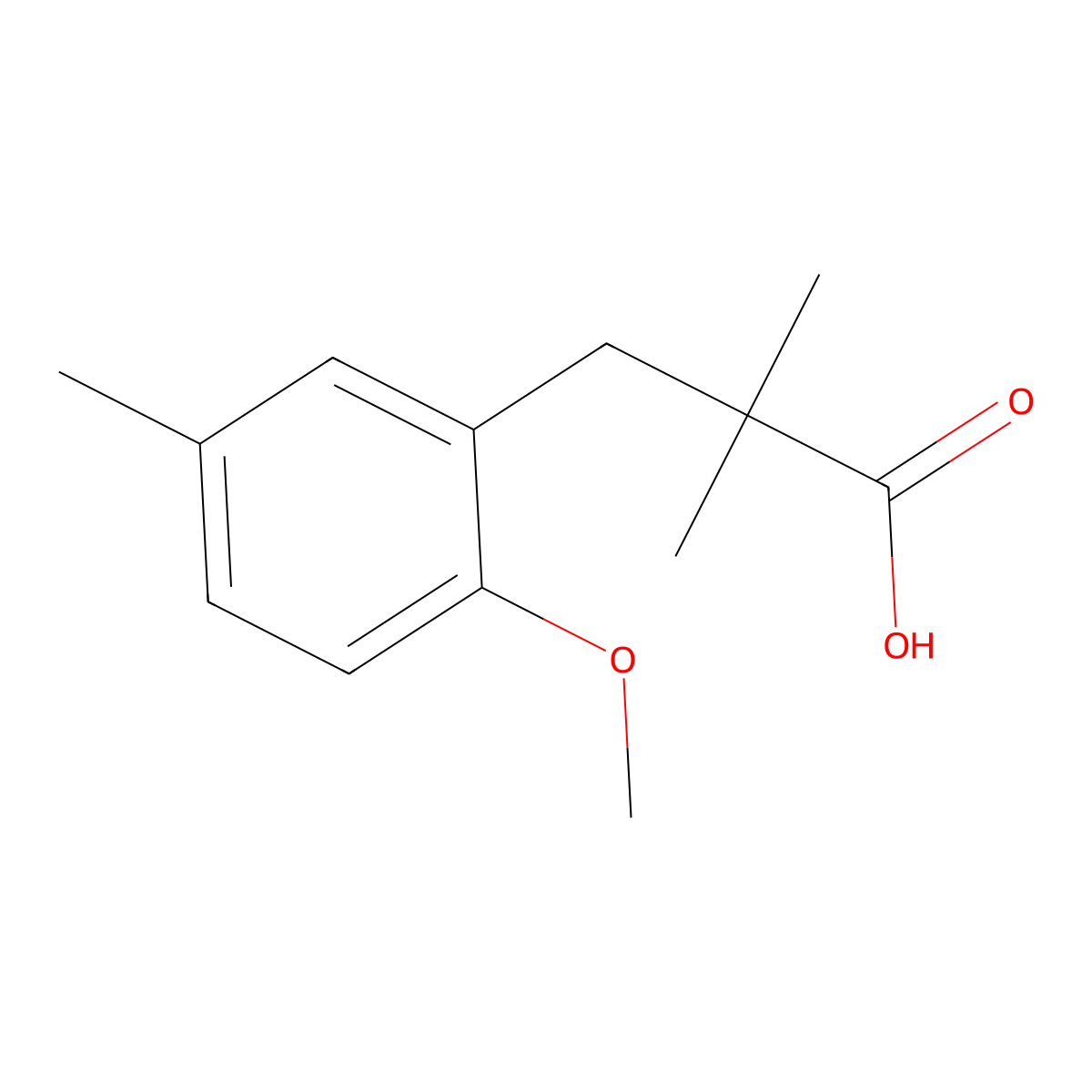 3-(2-Methoxy-5-methylphenyl)-2,2-dimethylpropanoic acid molecular structure, CAS 1226033-99-3