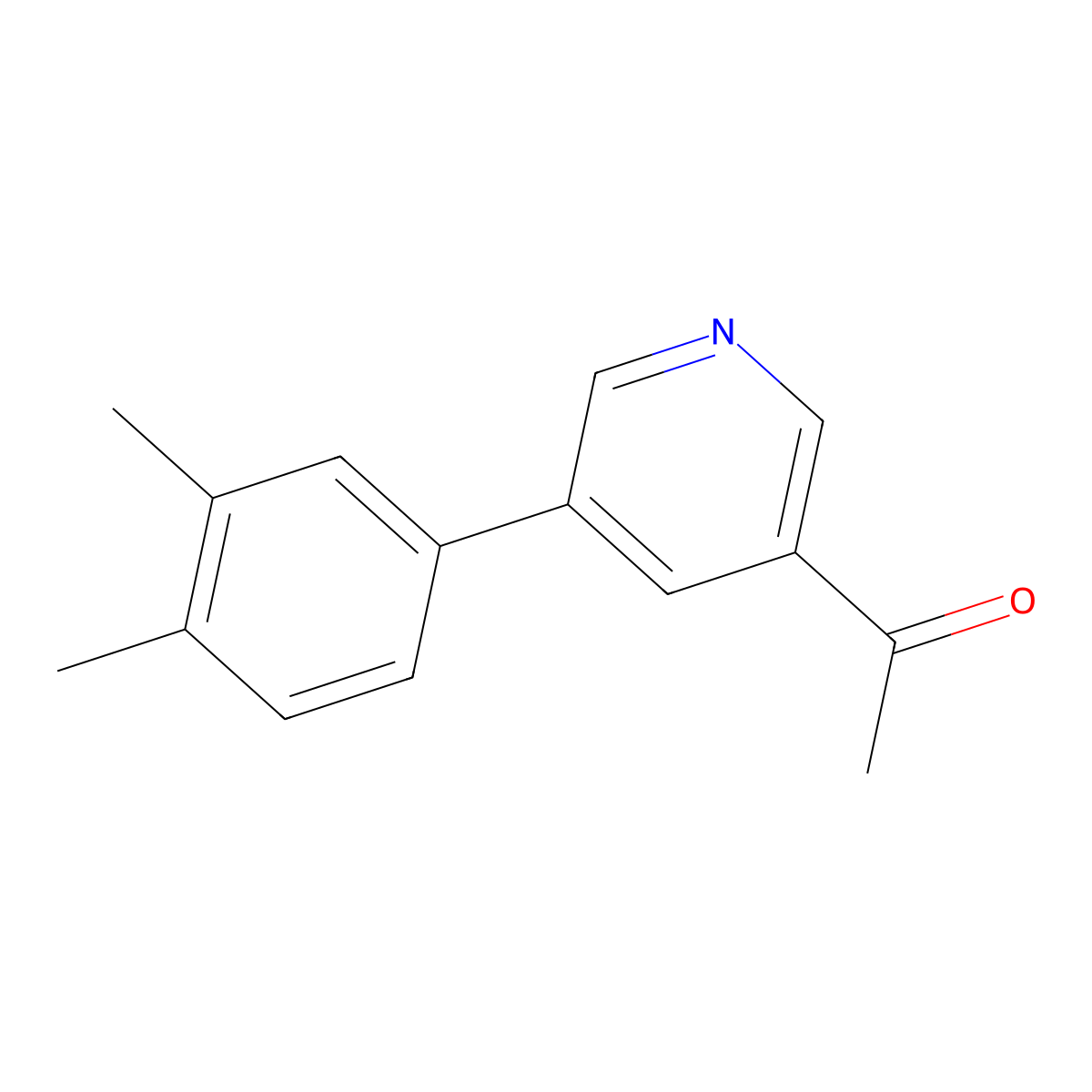 1-[5-(3,4-Dimethylphenyl)-3-pyridinyl]ethanone molecular structure, CAS 1226035-46-6