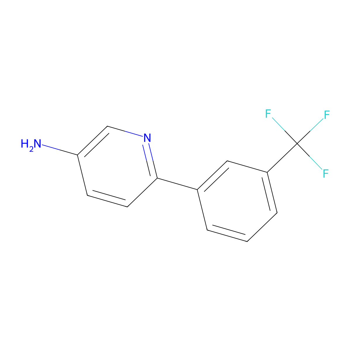 6-[3-(Trifluoromethyl)phenyl]pyridin-3-amine molecular structure, CAS 1226036-09-4