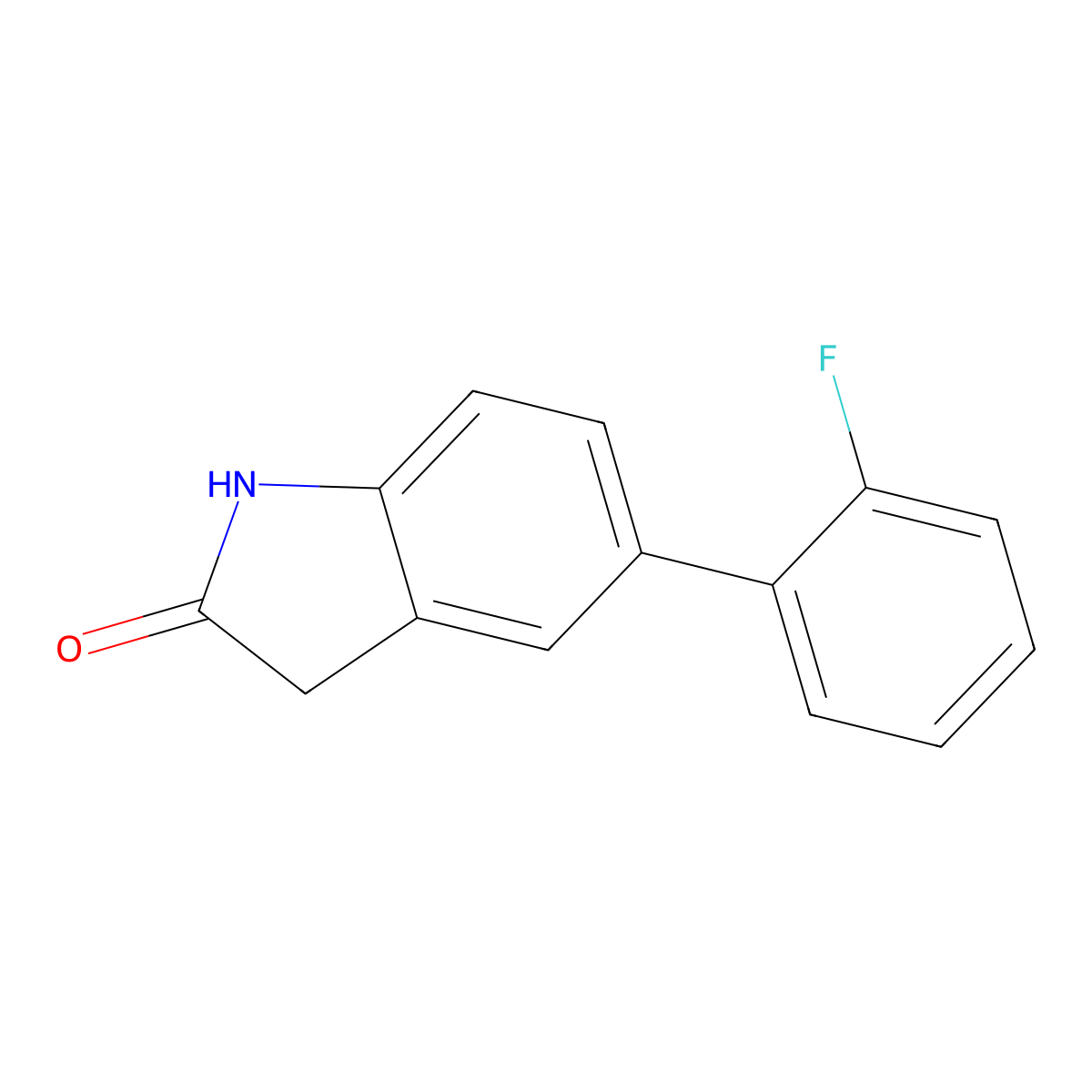 5-(2-Fluorophenyl)-1,3-dihydro-2H-indol-2-one molecular structure, CAS 1226036-17-4