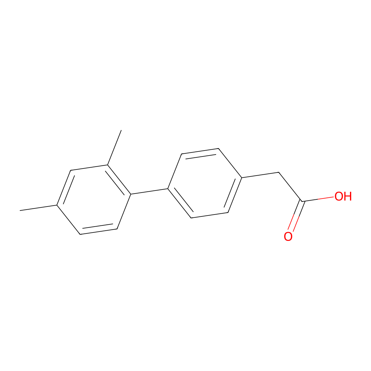 2-[4-(2,4-Dimethylphenyl)phenyl]acetic acid molecular structure, CAS 1226036-69-6