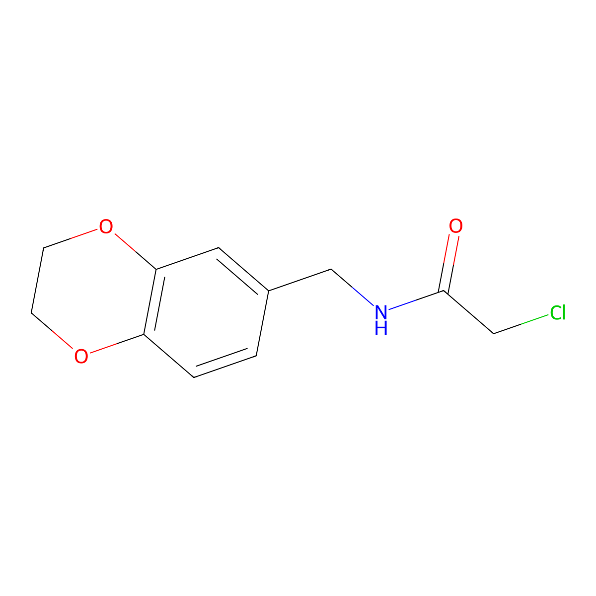 2-Chloro-N-(2,3-dihydro-benzo[1,4]dioxin-6-ylmethyl)-acetamide molecular structure, CAS 1226036-70-9