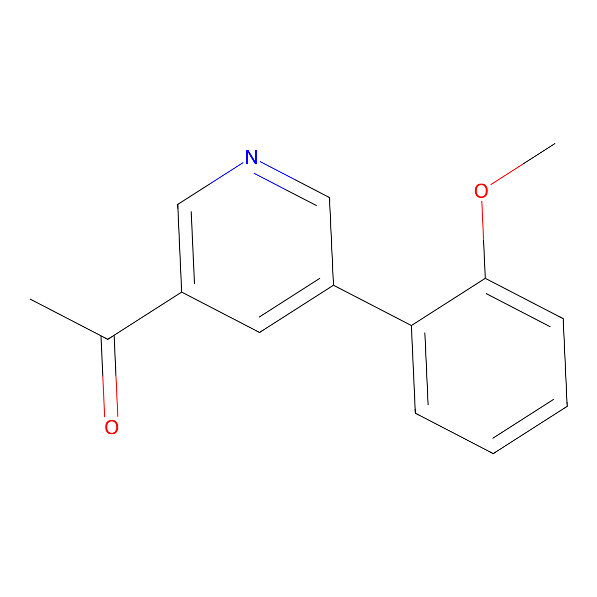 1-(5-(2-Methoxyphenyl)pyridin-3-yl)ethanone molecular structure, CAS 1226037-13-3