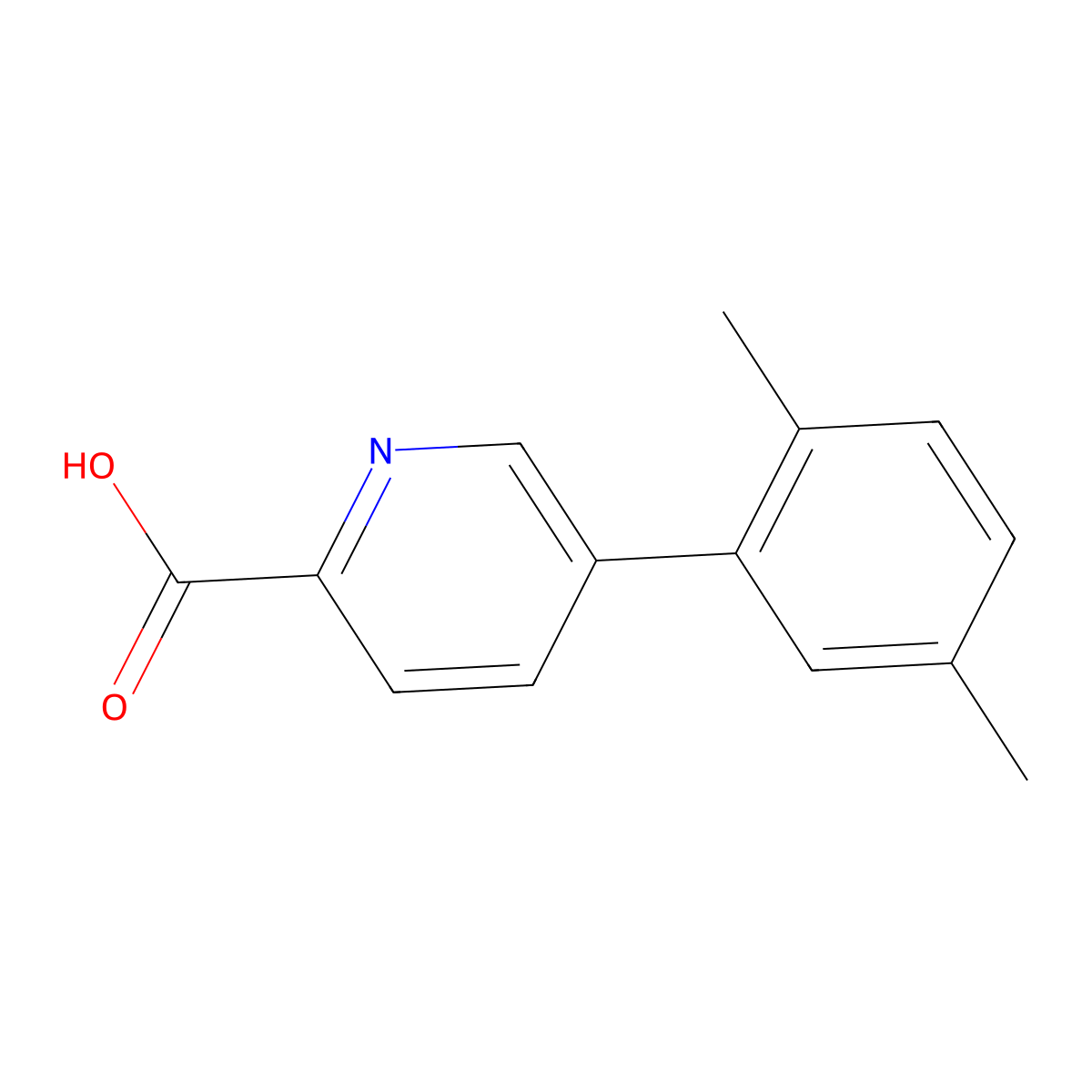 5-(2,5-Dimethylphenyl)picolinic acid molecular structure, CAS 1226037-49-5