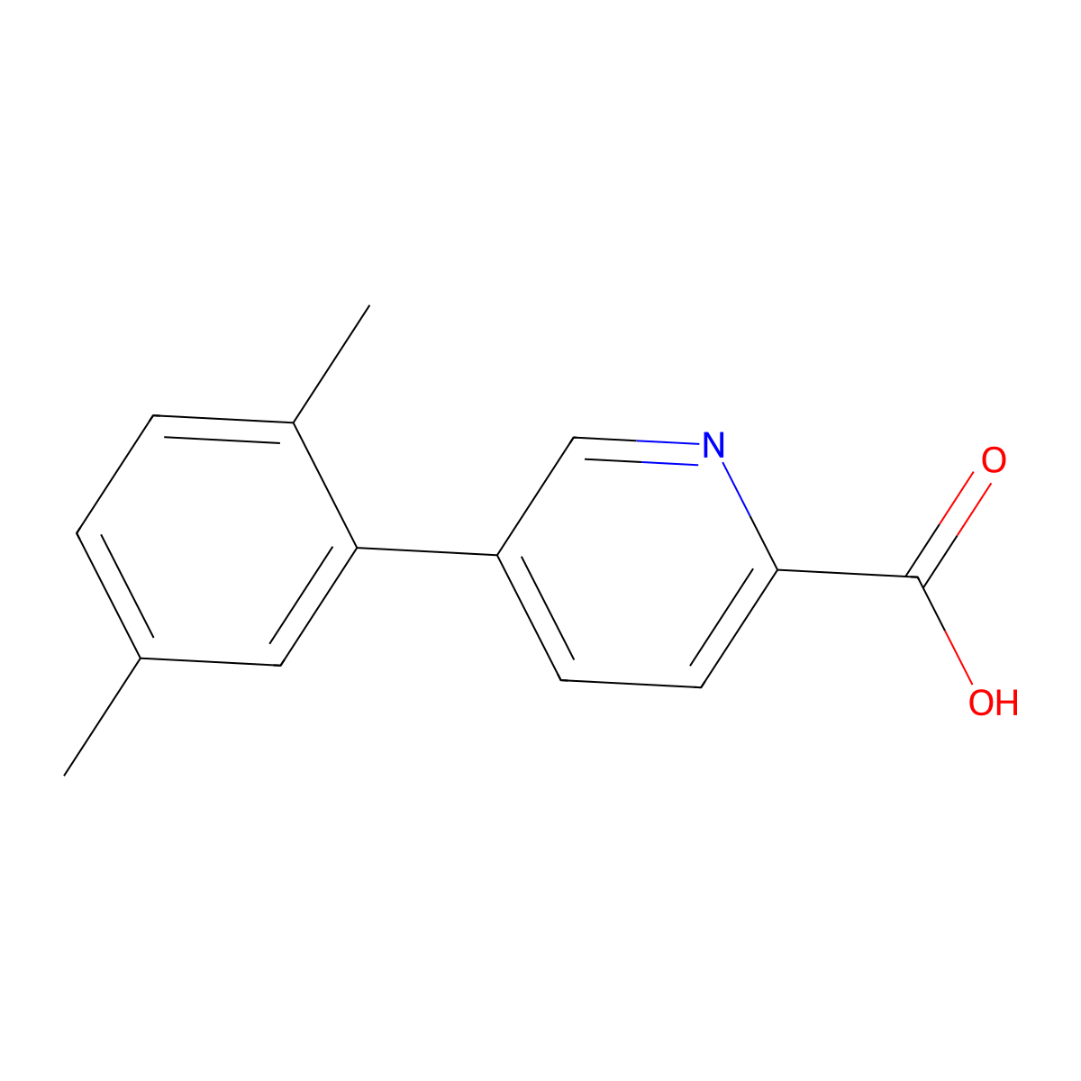 5-(2,5-Dimethylphenyl)picolinic acid molecular structure, CAS 1226037-49-5