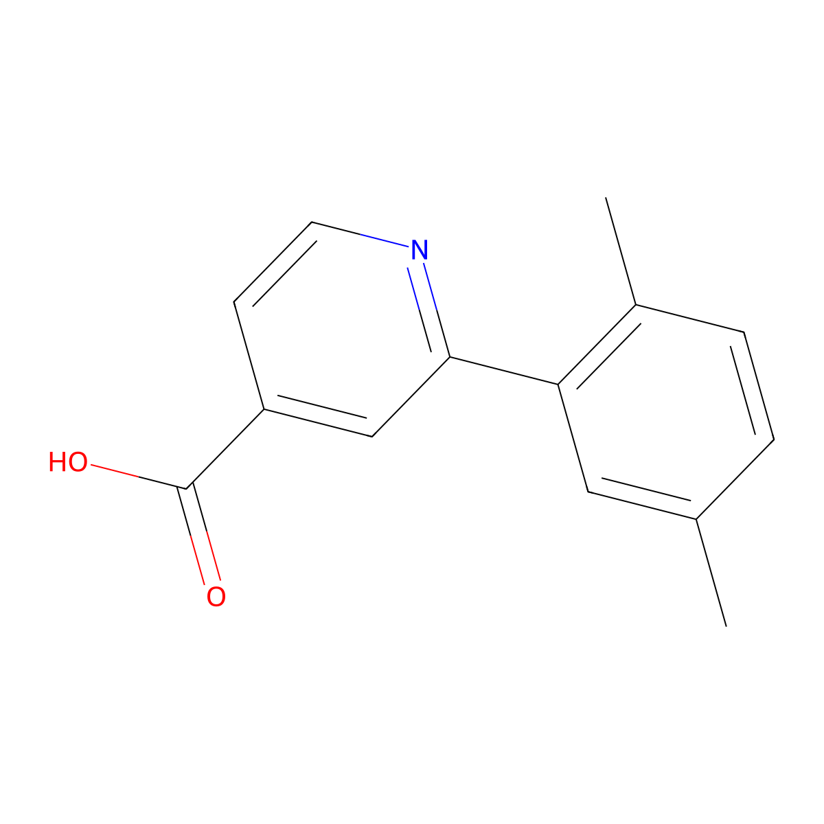 2-(2,5-Dimethylphenyl)pyridine-4-carboxylic acid molecular structure, CAS 1226037-58-6